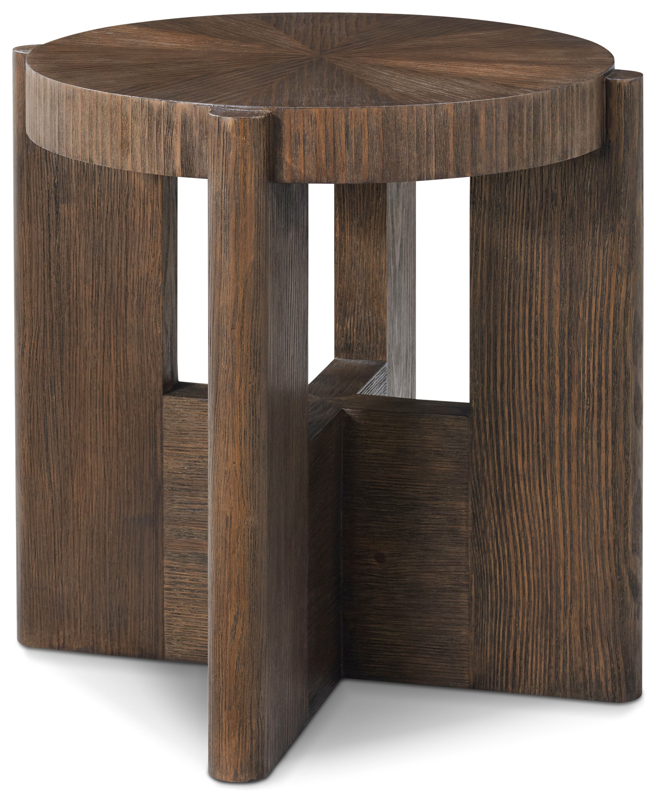 Urbane Round Side Table in Pine Wood, Pine Veneer - Theodore Alexander
