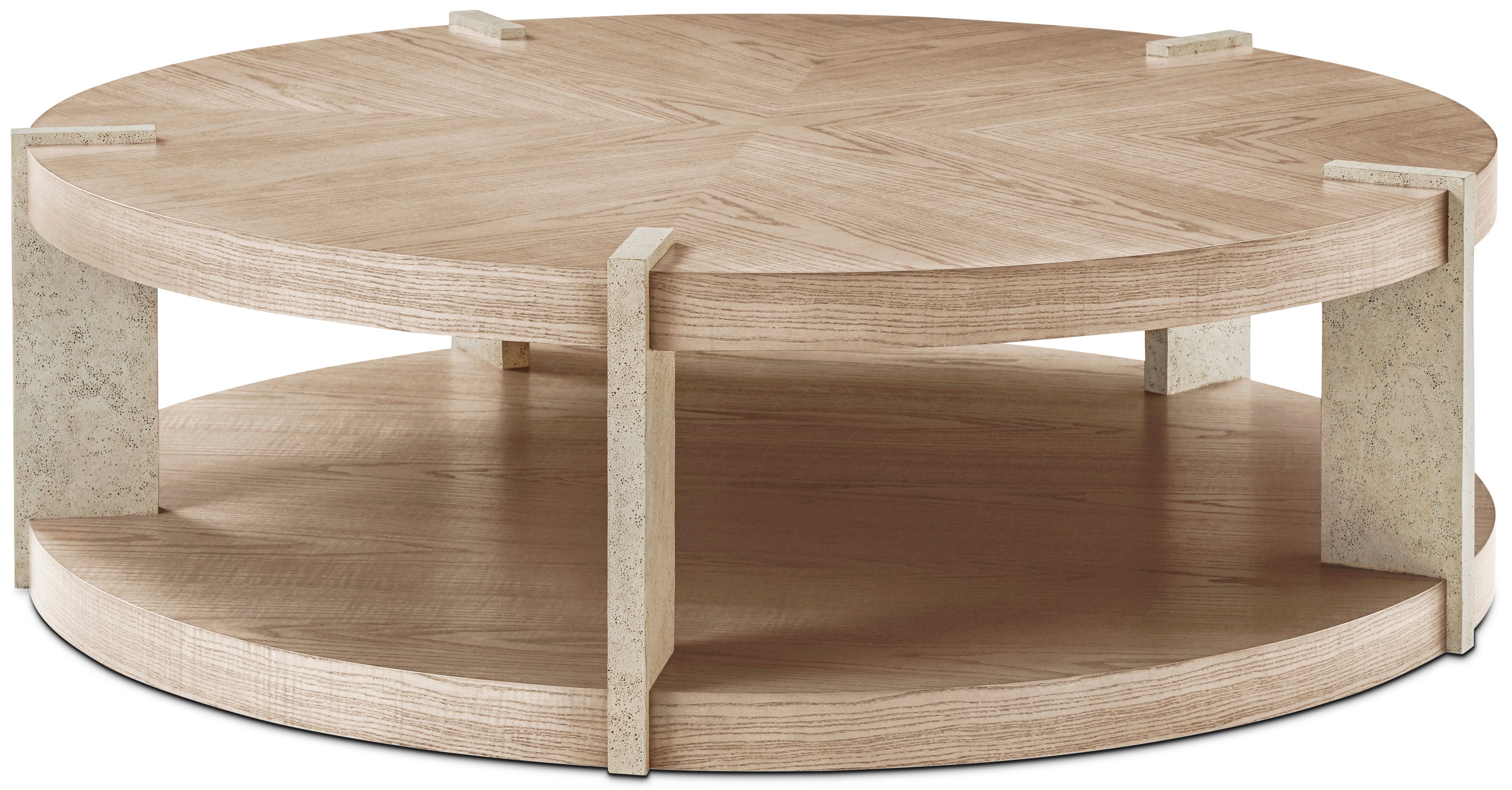 Catalina Round Cocktai Table in PCF1176.1J2G_Dune_FCF211_Mineral / Wood, Veneer, Composite - Theodore Alexander