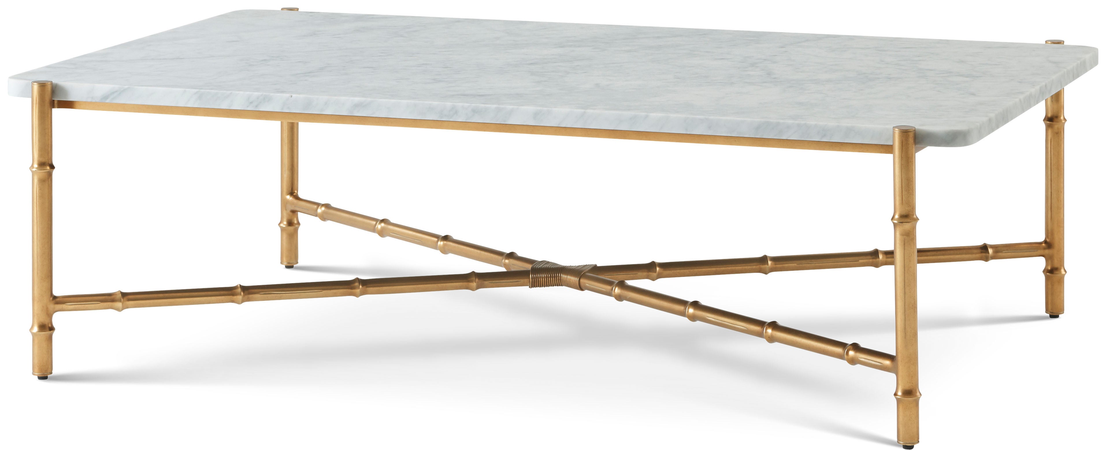 Kesden Cocktail Table in MCF538.B_satin_brass / Brass, Marble - Theodore Alexander