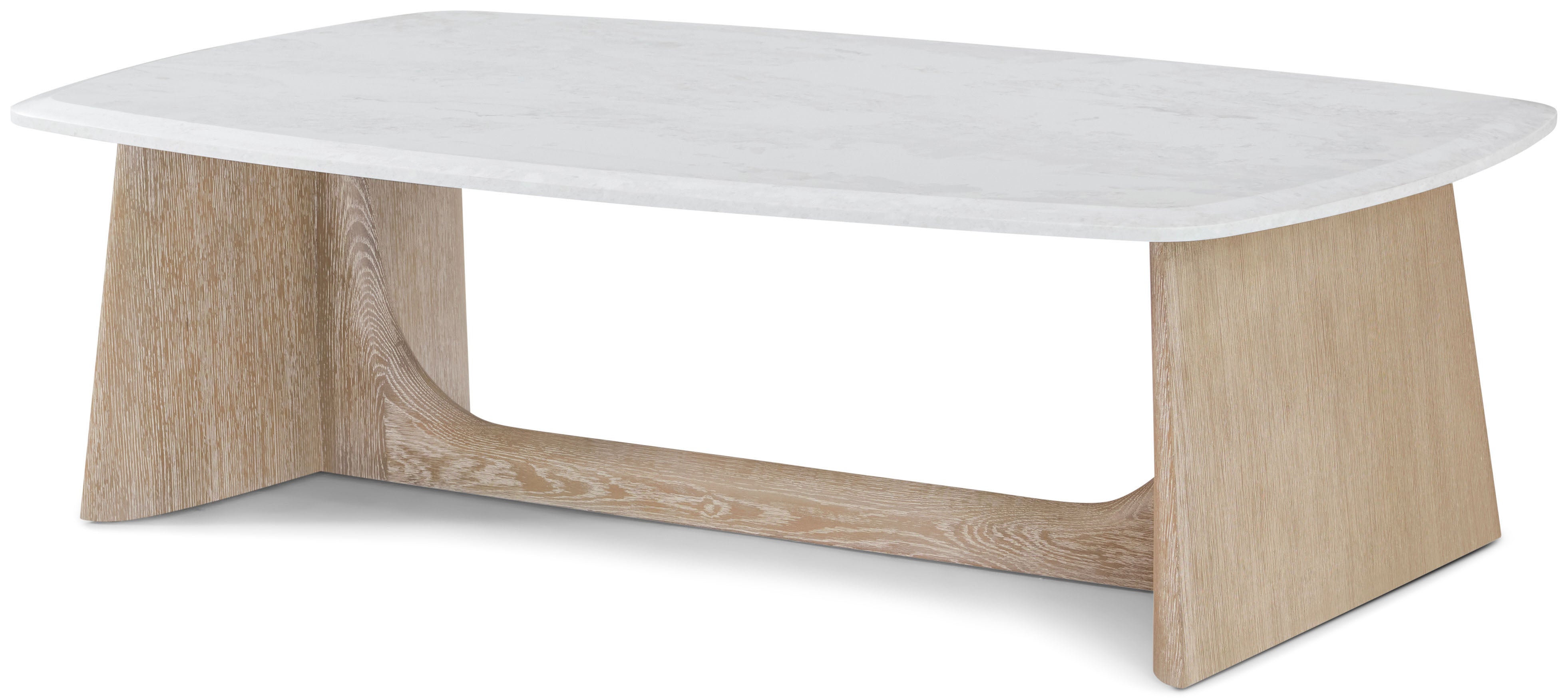 Repose Wooden Coffee Table Quartz Top in PCF1175.1K2HA3F_Grey_Oak / Wood, Quartz - Theodore Alexander