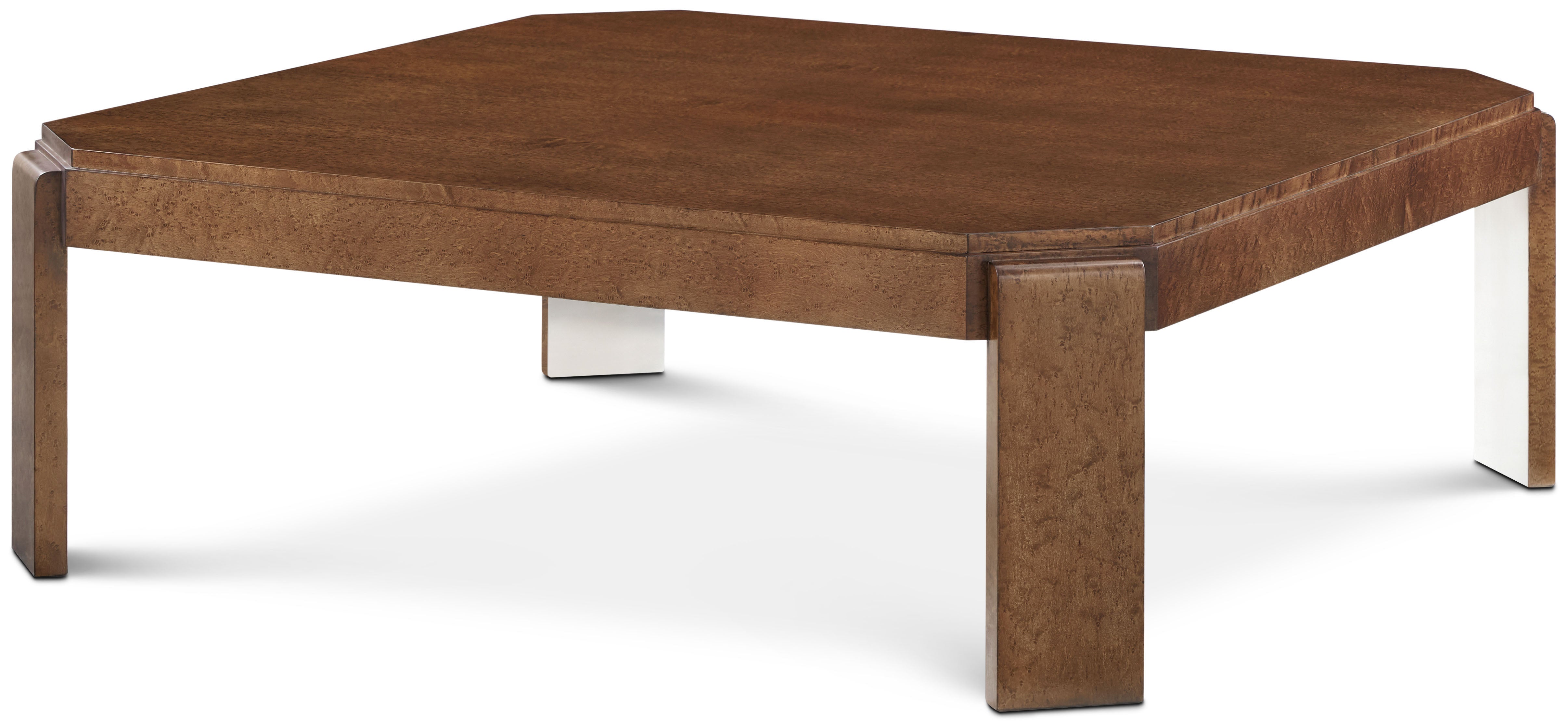 Origins Square Cocktail Table in VCF1854_Landmark_MCF577.A_Starlight / Maple Veneer, Brass - Theodore Alexander