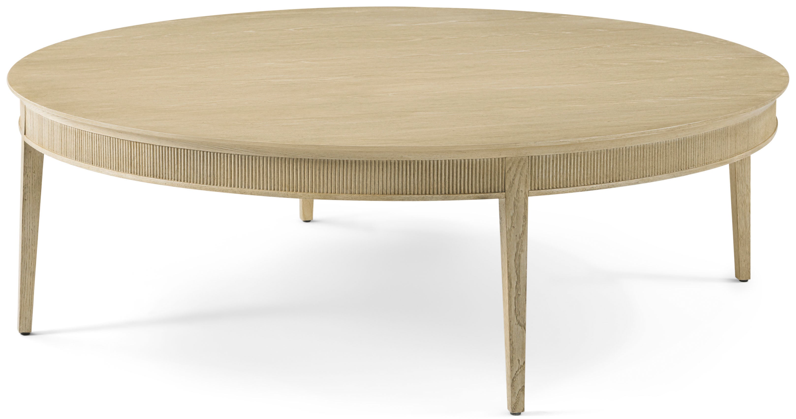 Balboa Round Cocktail Table in VCF1882_Coastal_Grey / Oak Wood, Oak Veneer - Theodore Alexander