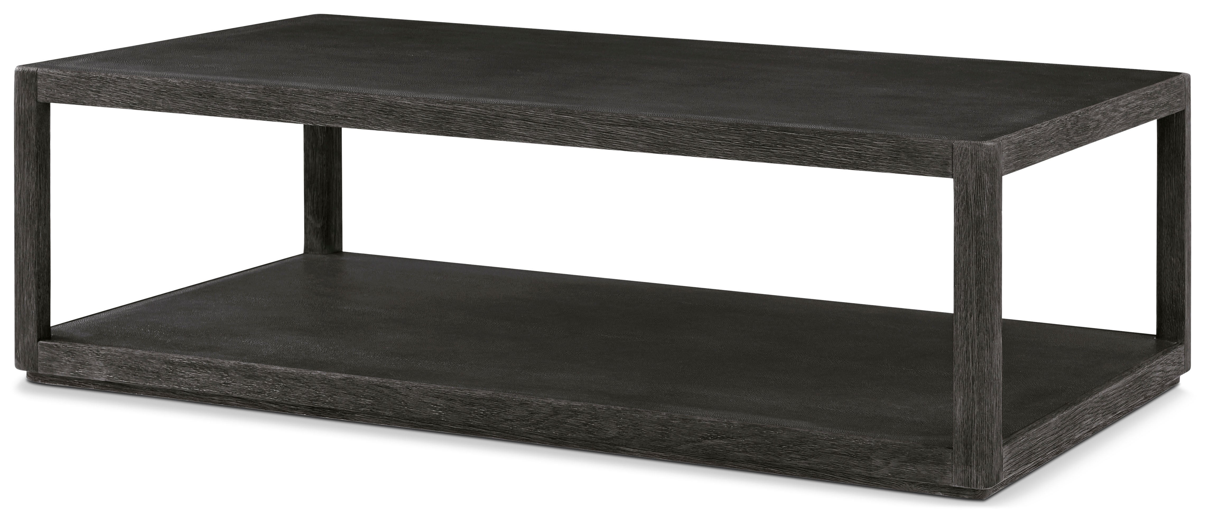 Maxwell Rectangular Cocktail Table in Solid Wood, Veneer, Shagreen - Theodore Alexander