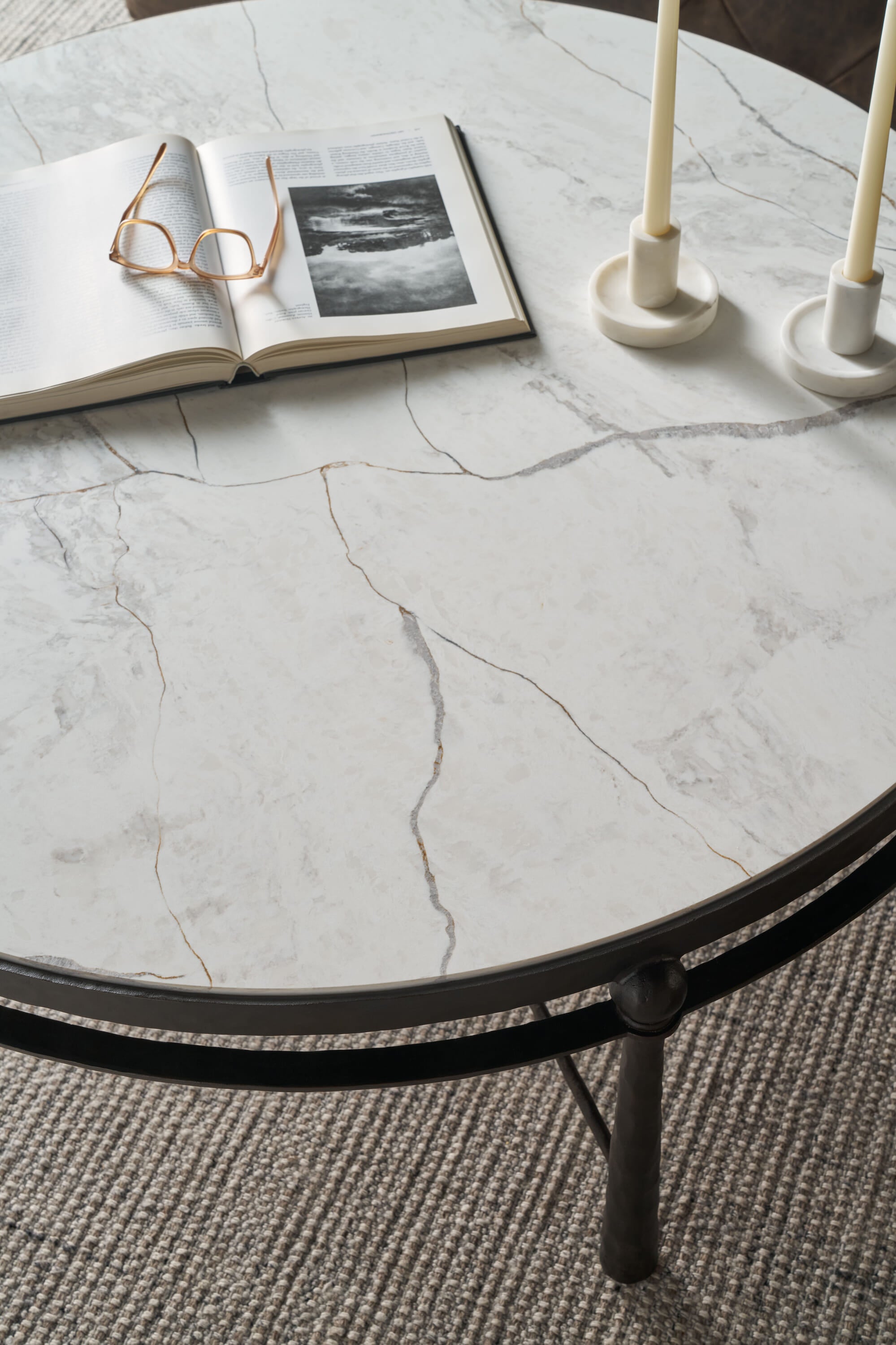 Spencer London Round Metal Cocktail Table – Cocktail Tables by Theodore Alexander | Sutter & Vale