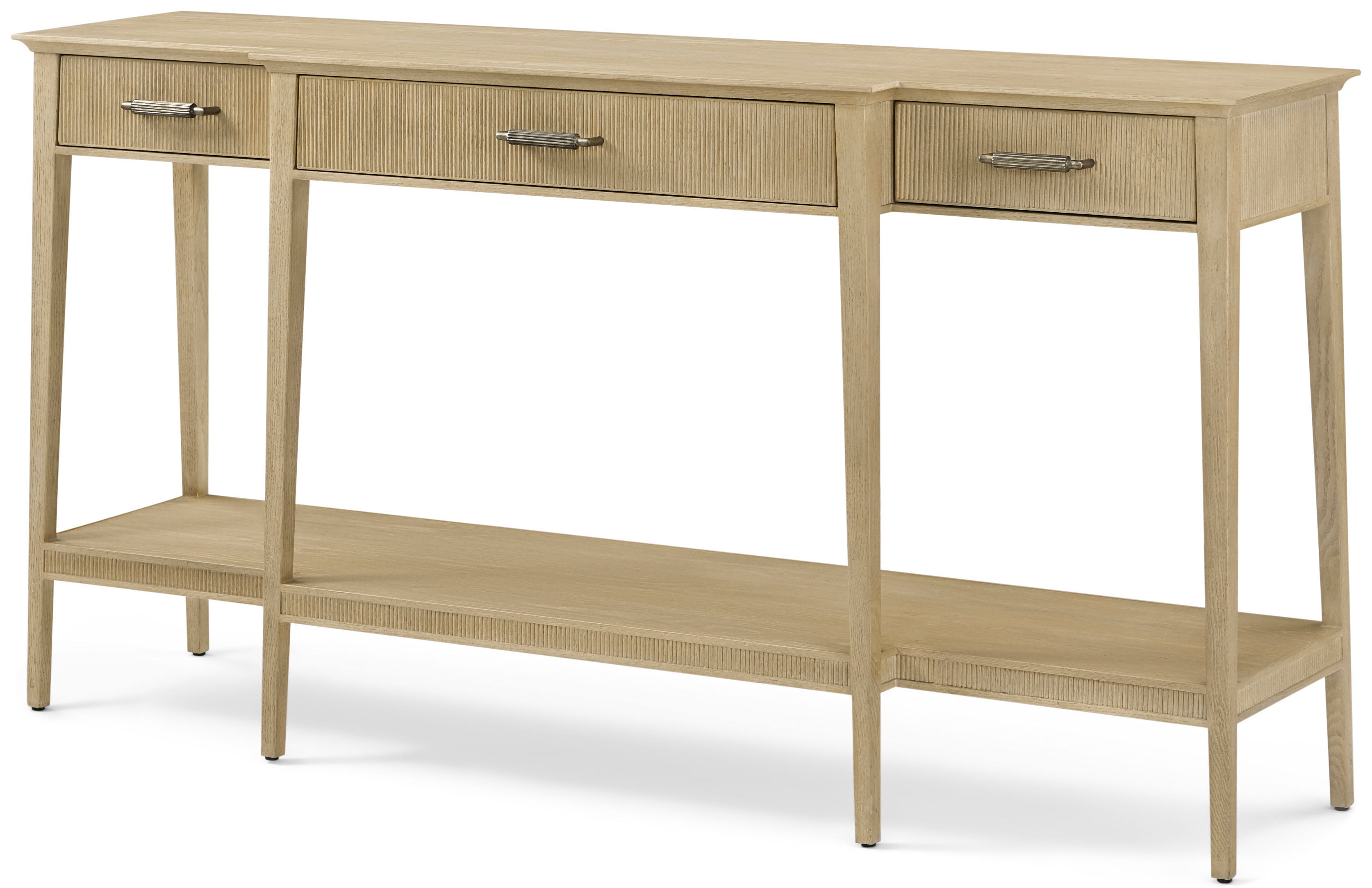 Balboa Console in VCF1882_Coastal_Grey_MCF584.A_Dark_Nickel / Oak Wood, Oak Veneer, Aluminium - Theodore Alexander