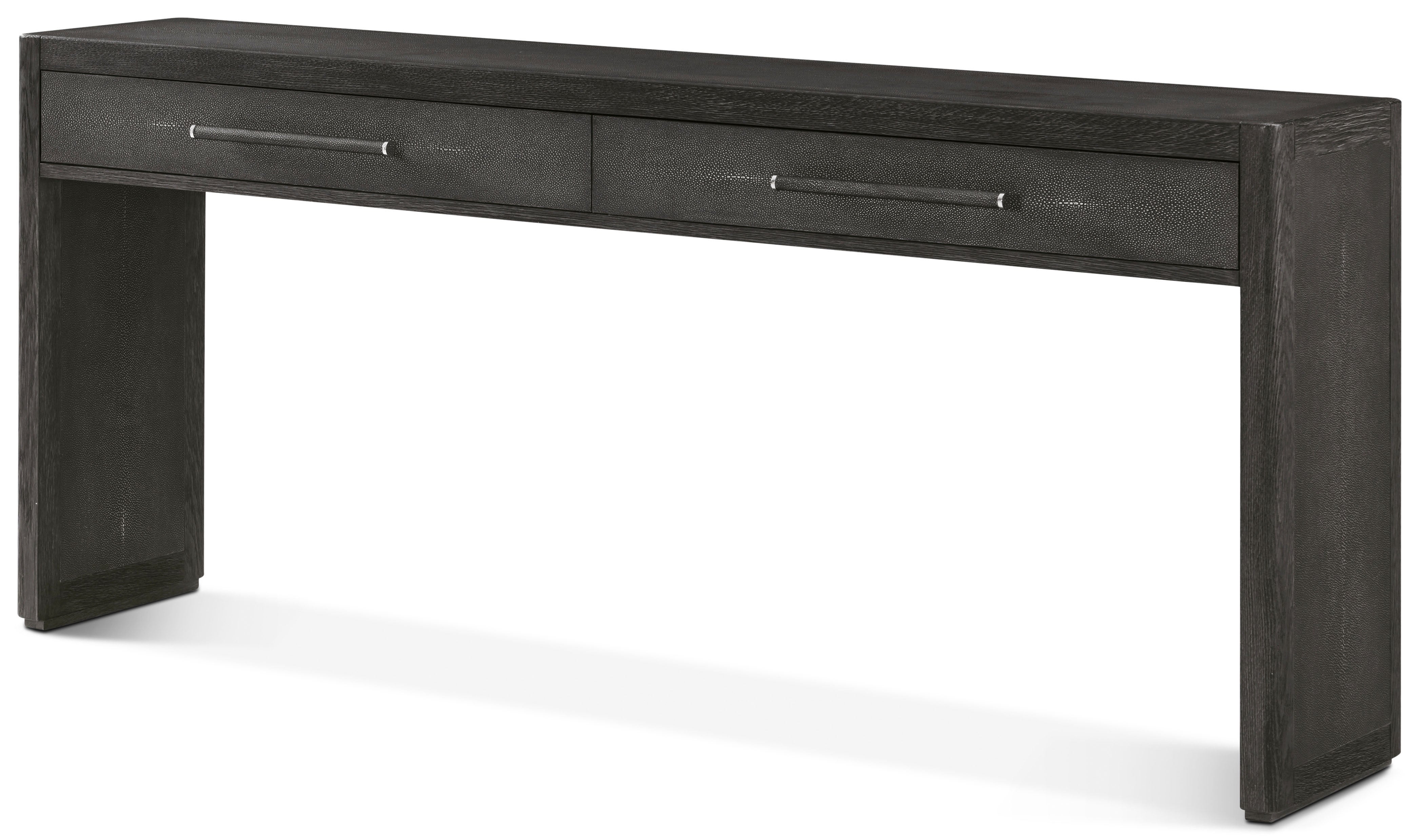 Maxwell 2-Drawer Console Table in Solid Wood, Veneer, Shagreen - Theodore Alexander