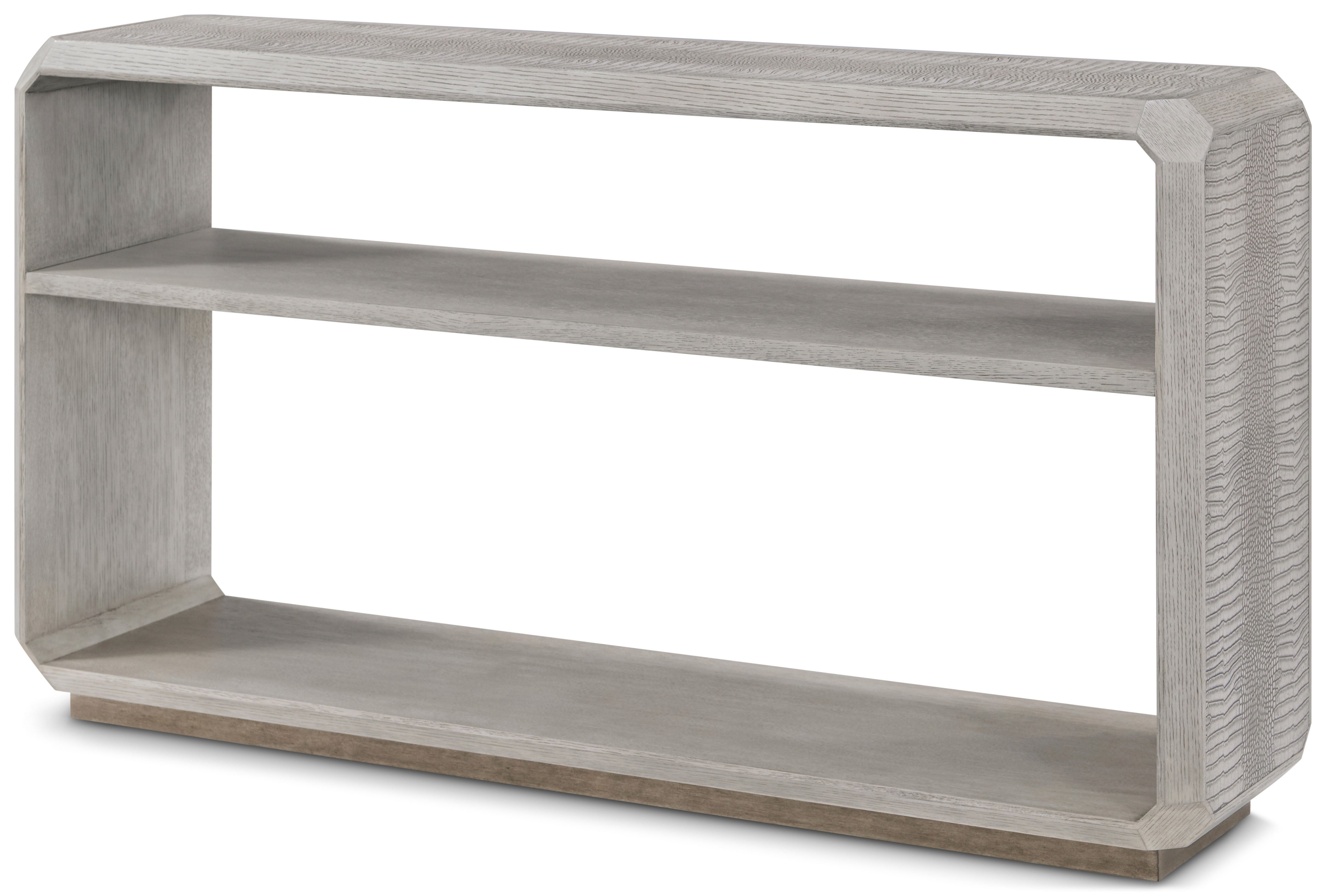 Spencer St. James Console Table in Beech Wood, White Oak Veneer, Reconstructed Pattern Crocodile - Theodore Alexander