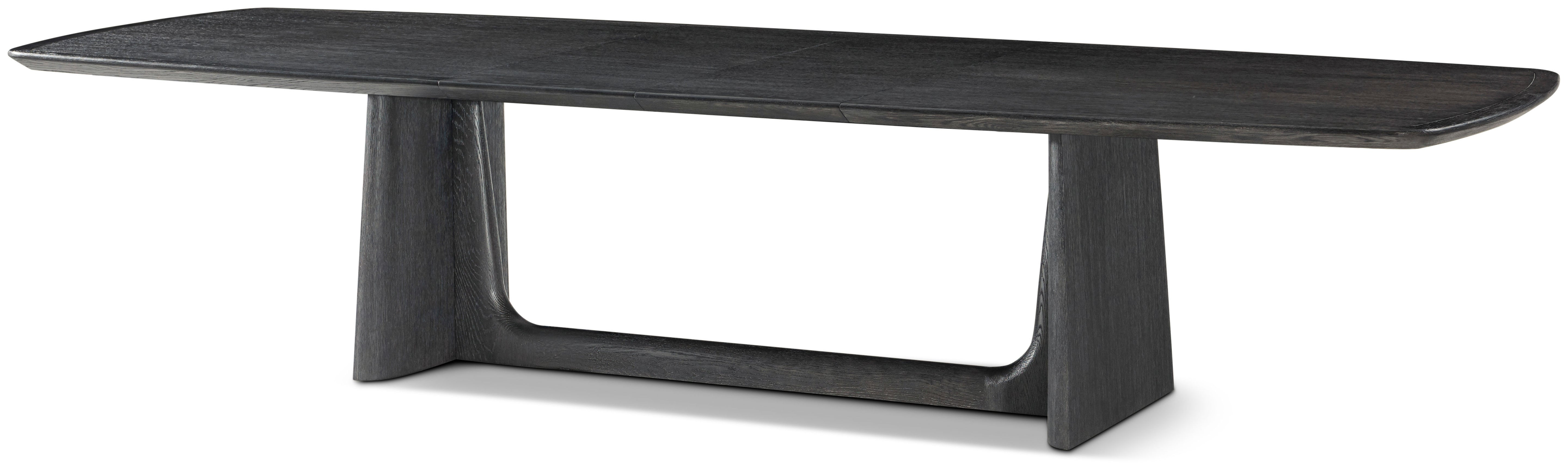 Repose Rectangular Extension Dining Table in PCF1186.1L2HA3F_Charcoal_Oak / Wood, veneer - Theodore Alexander