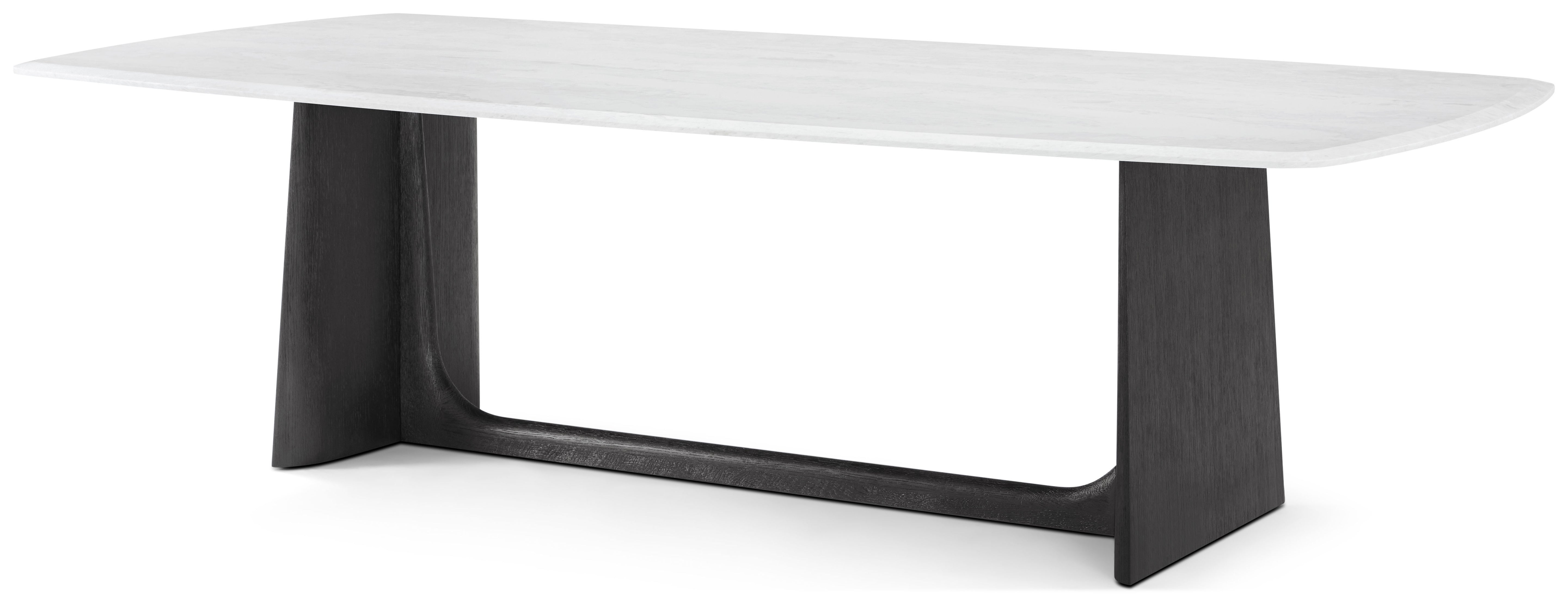 Repose Dining Table Quartz Top in PCF1186.1L2HA3F_Charcoal_Oak / Wood, Quartz - Theodore Alexander