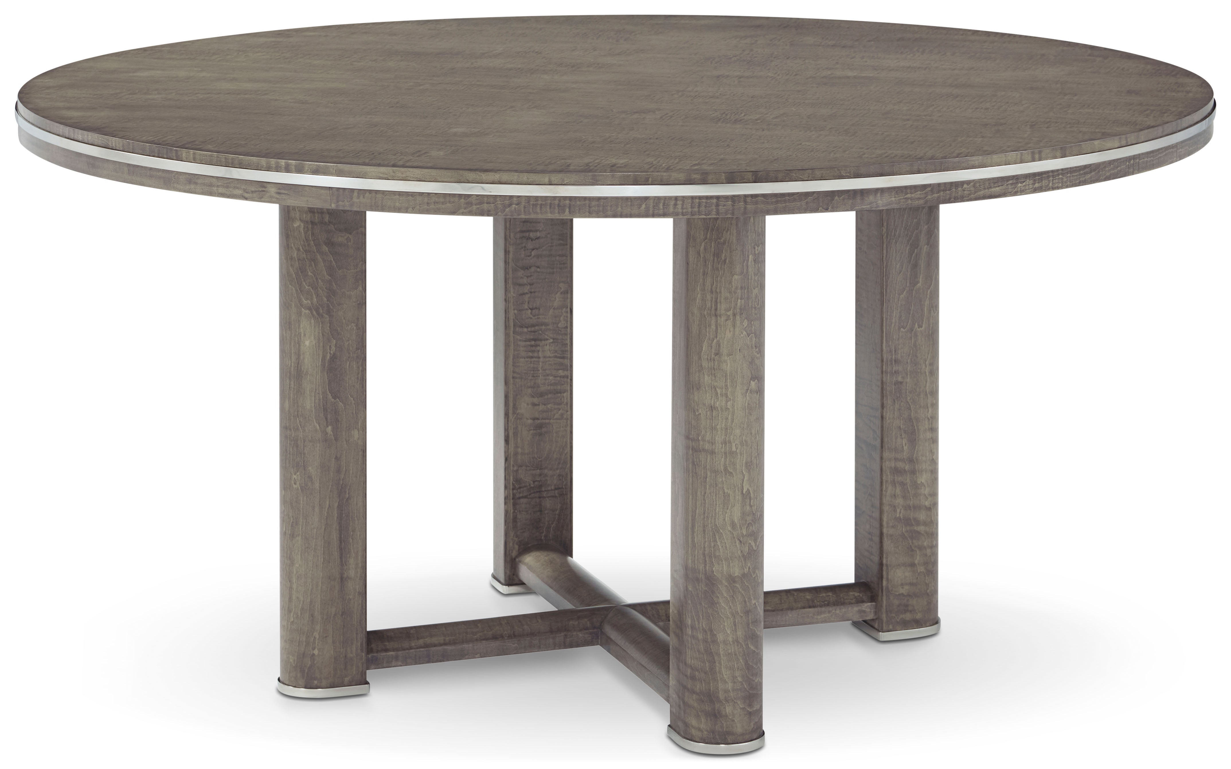 Hudson Round Dining Table in VCF1868_Pebble_Grey_MCF034_Polished_Only - Theodore Alexander
