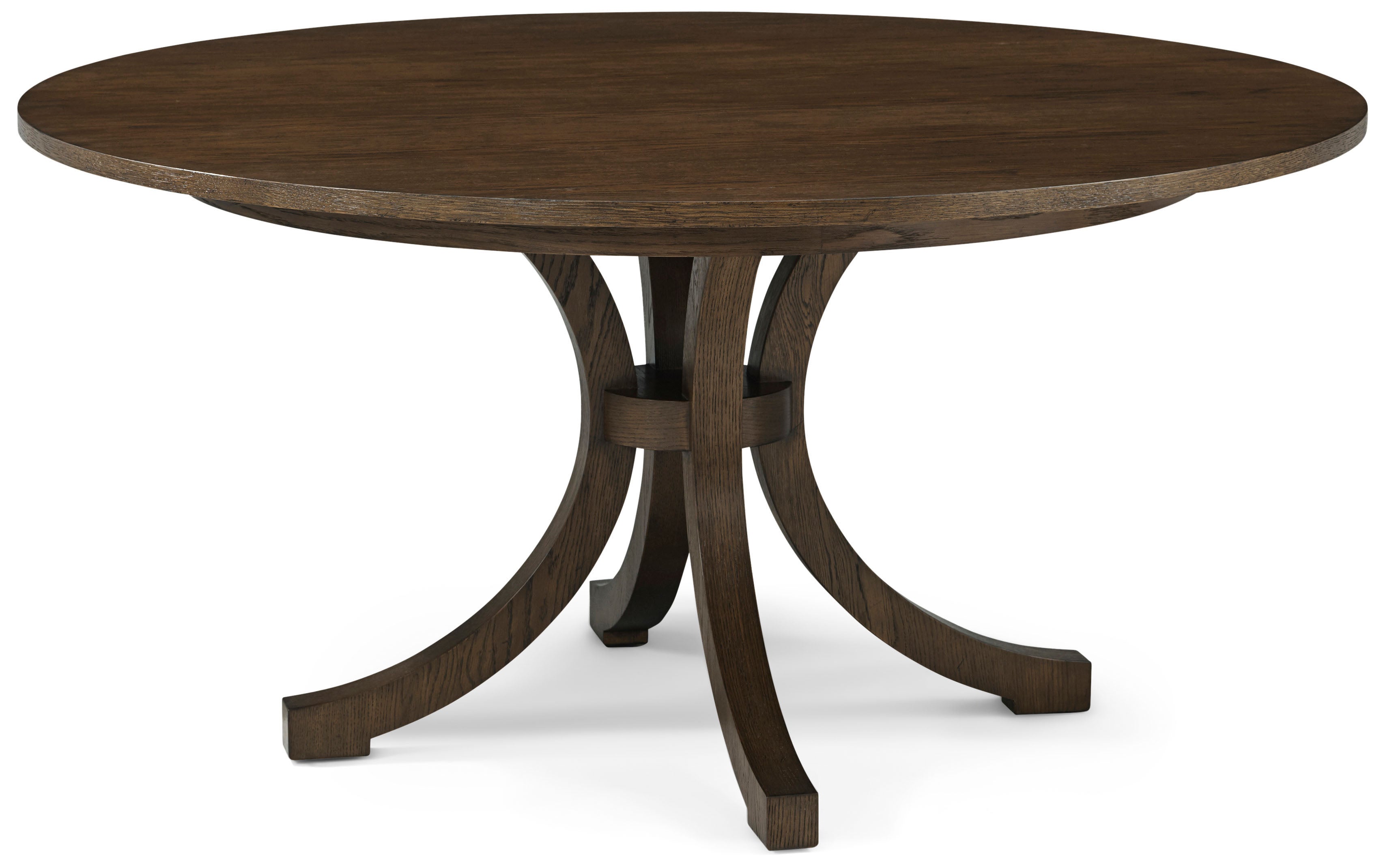 Surrey Round Dining Table in VCF1883_Brownstone / Oak Wood, Oak Veneer - Theodore Alexander