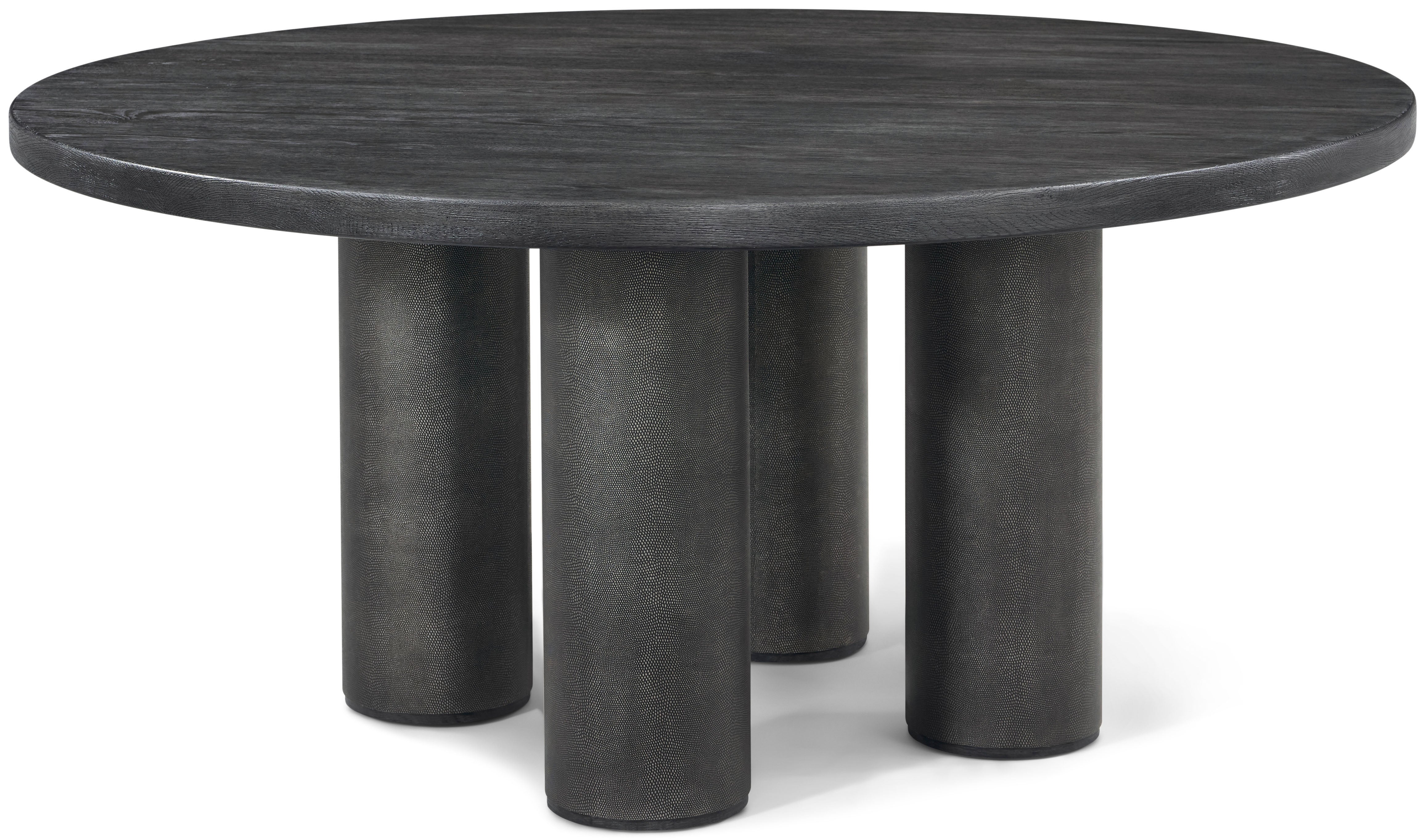 Maxwell Round Dining Table in Solid Wood, Veneer, Shagreen - Theodore Alexander
