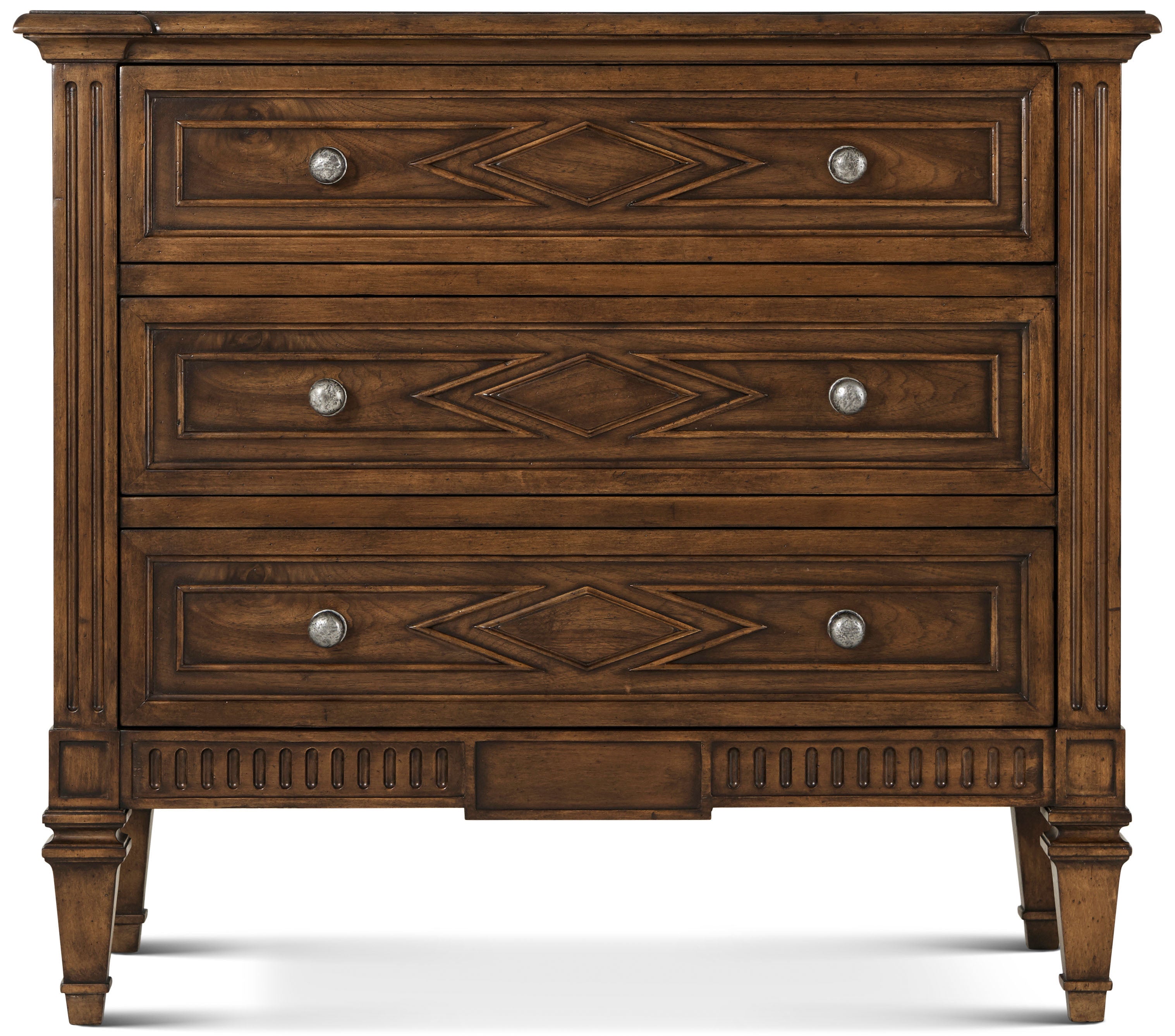 The Orval Chest of Drawers in Beech, Walnut Veneer, Aluminium - Theodore Alexander