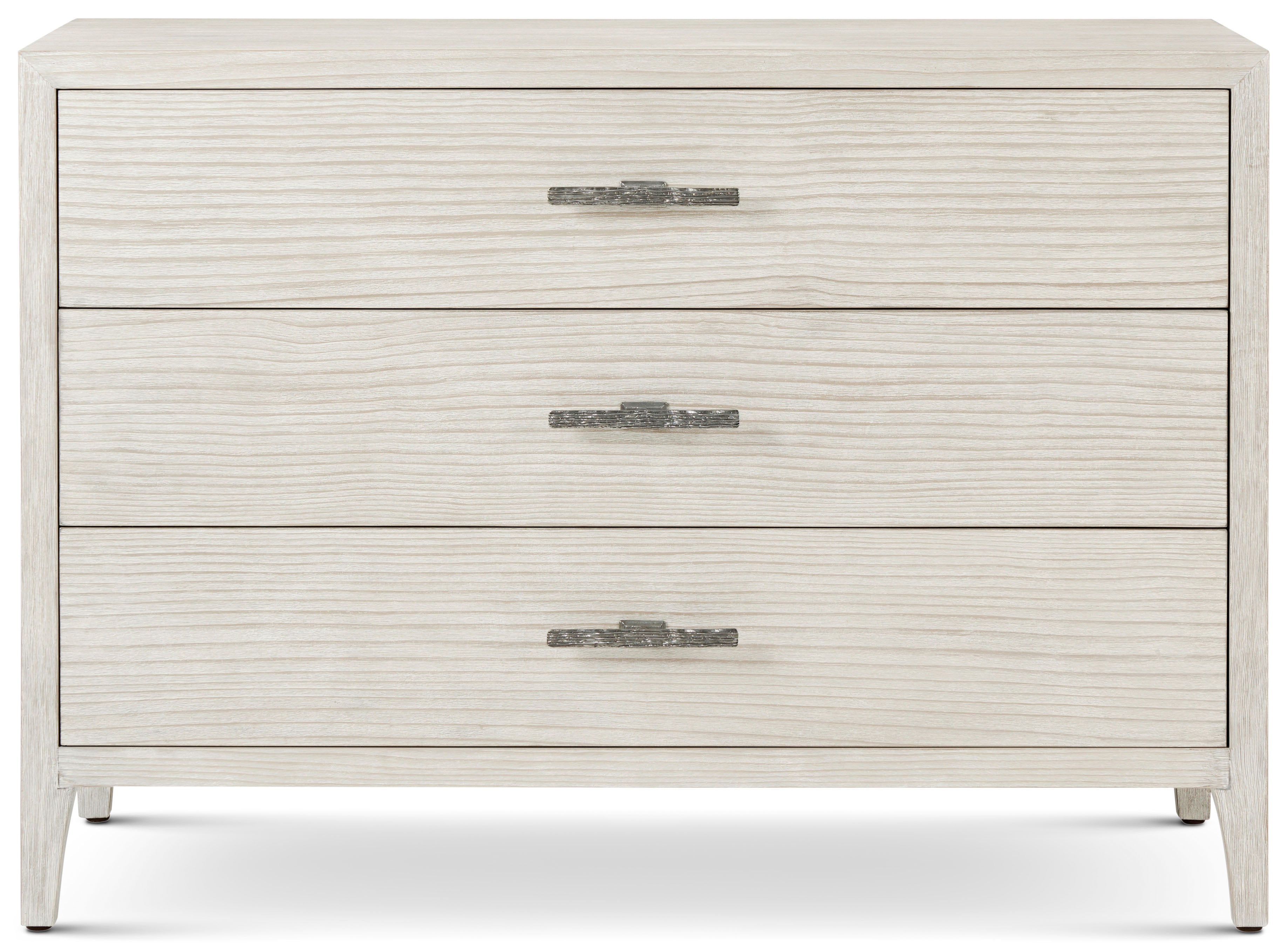 Breeze Three Drawer Chest in PCF1168.1C2HA3F_Sea_Salt_MCF547.A_Dark_Sterling / Pine Wood, Pine Veneer, Aluminium - Theodore Alexander