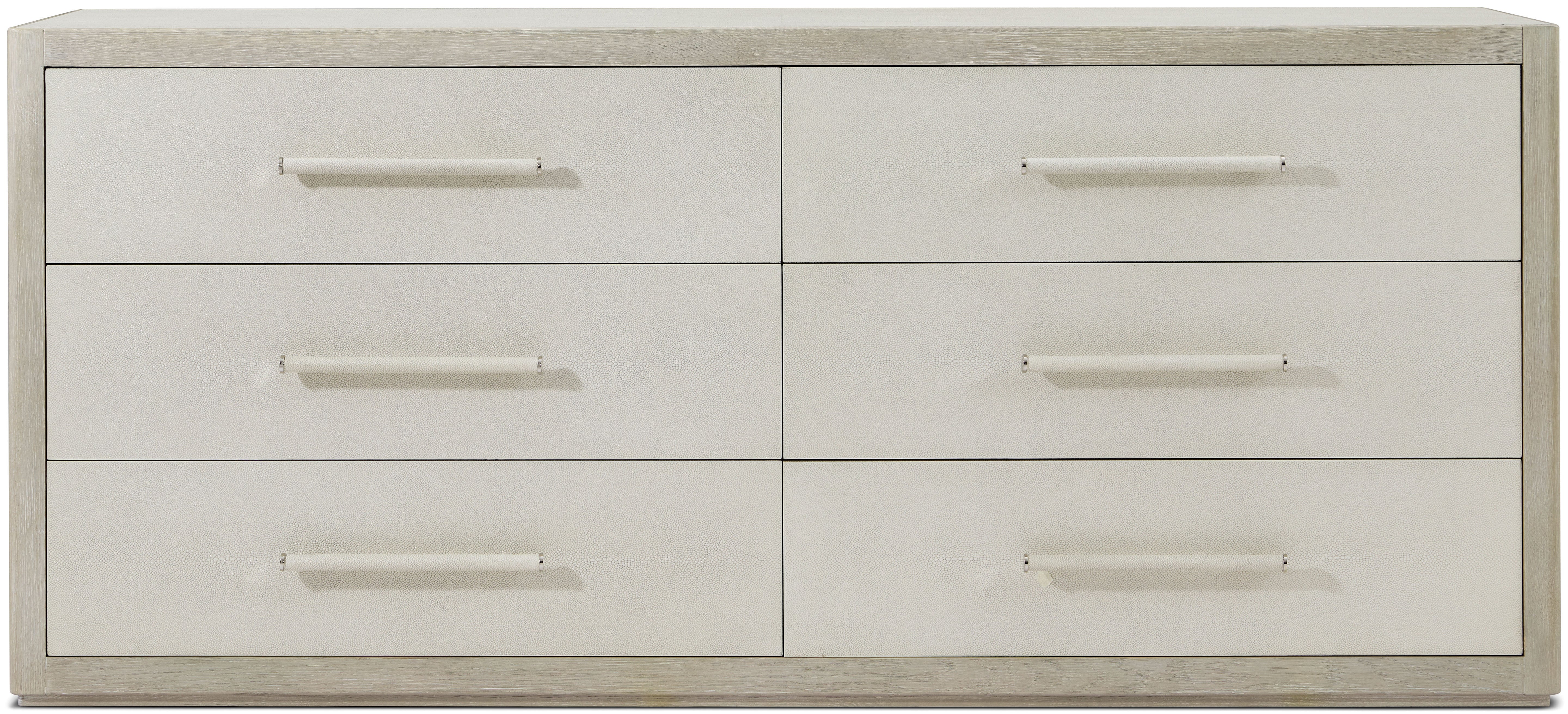 Maxwell 6-Drawer Dresser in Solid Wood, Veneer, Shagreen - Theodore Alexander
