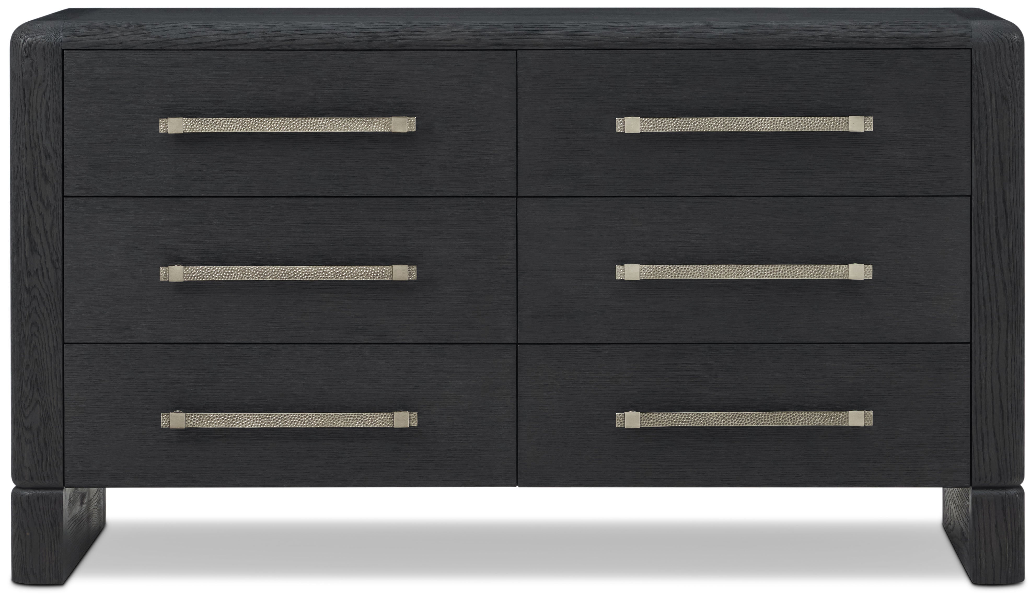 Luna 6-Drawer Dresser in Solid Wood, Veneer, Aluminium - Theodore Alexander