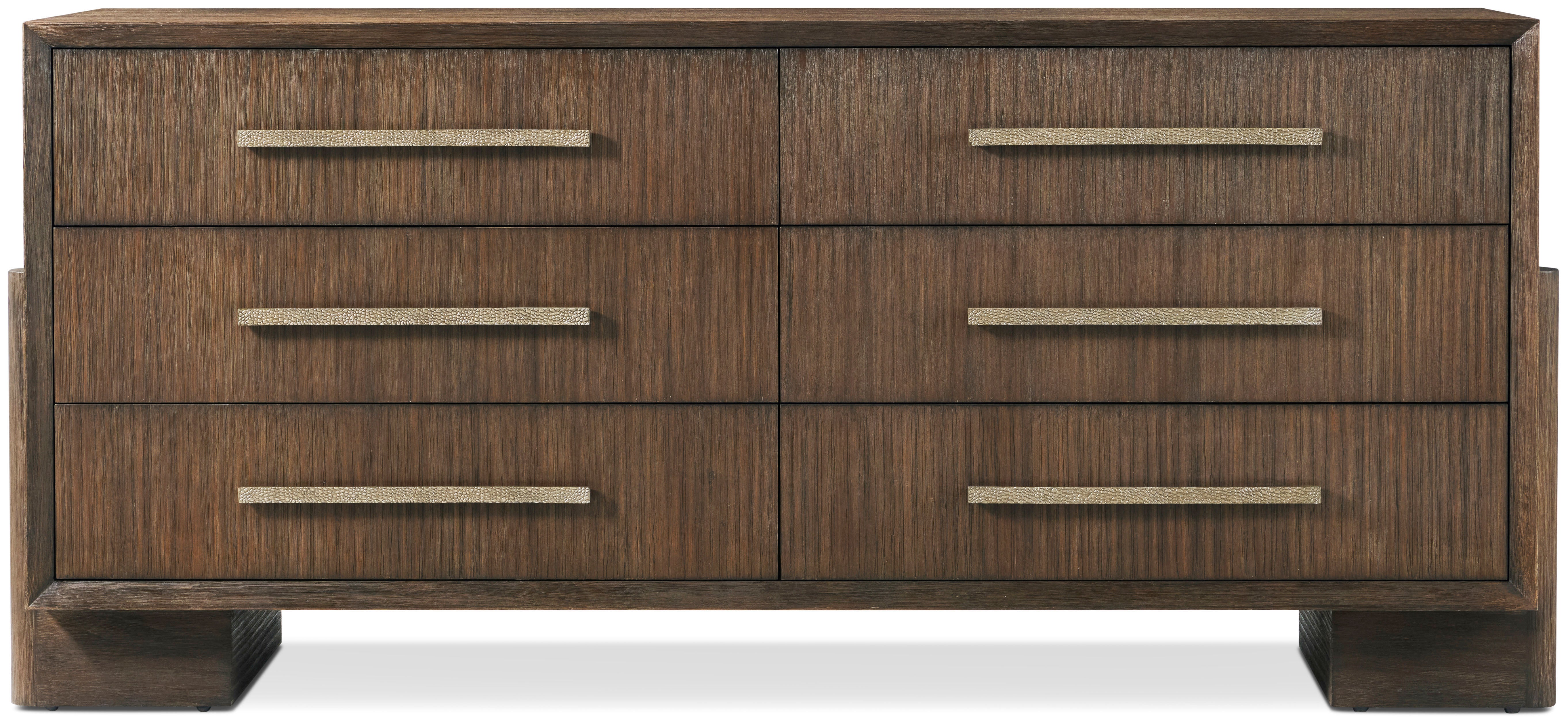 Urbane Dresser in Pine Wood, Pine Veneer, Aluminium - Theodore Alexander