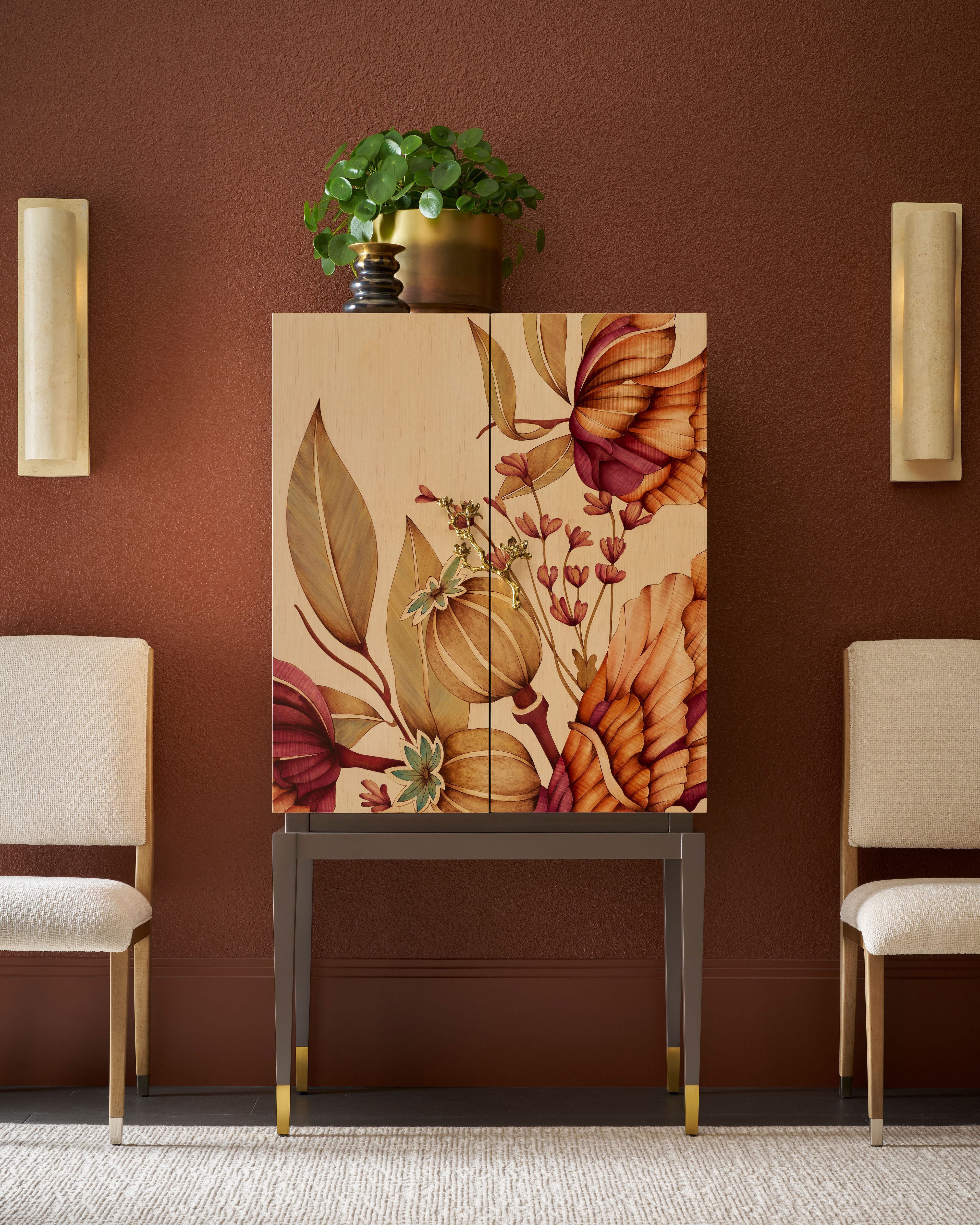 Bouquet Bar Cabinet – Bar Carts & Cabinets by Theodore Alexander | Sutter & Vale
