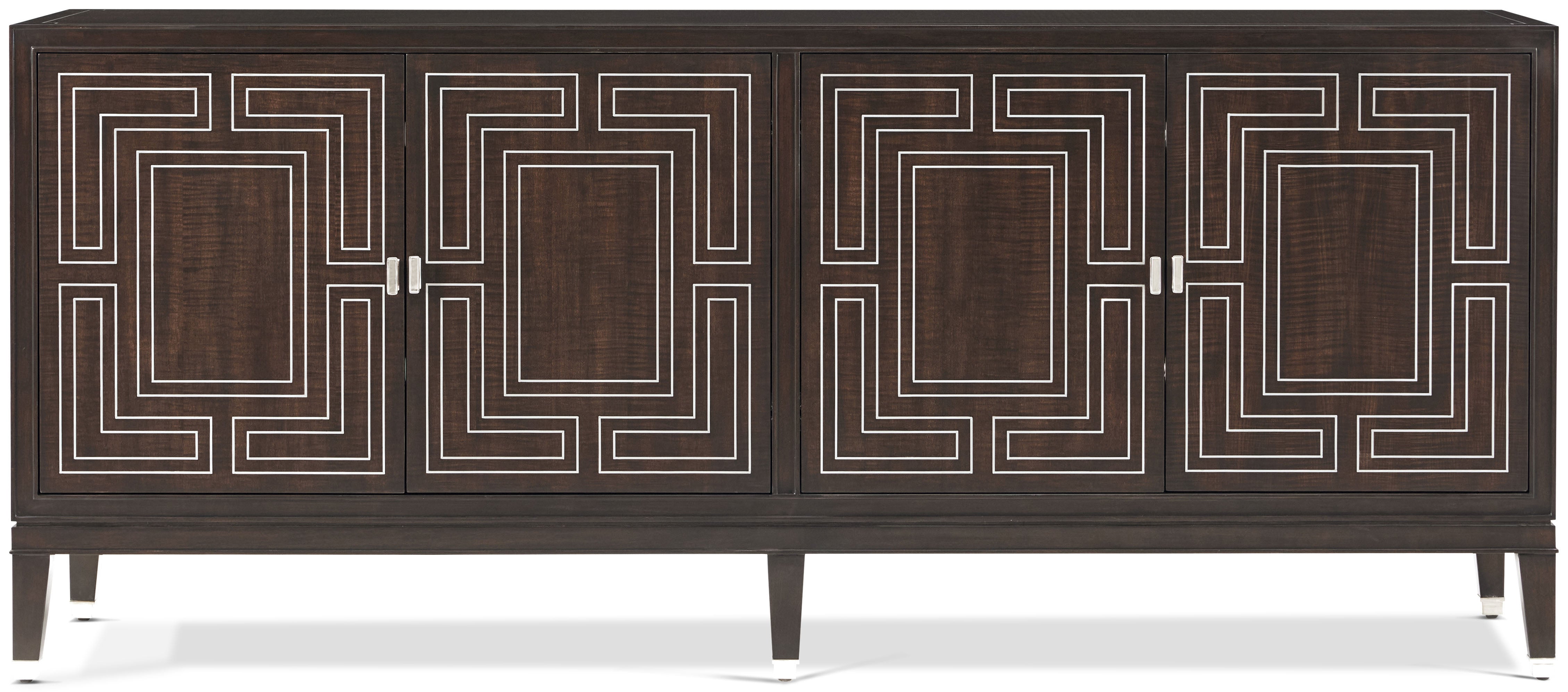 Spencer London Sideboard in Maple Wood, Sycamore Veneer, Brass - Theodore Alexander