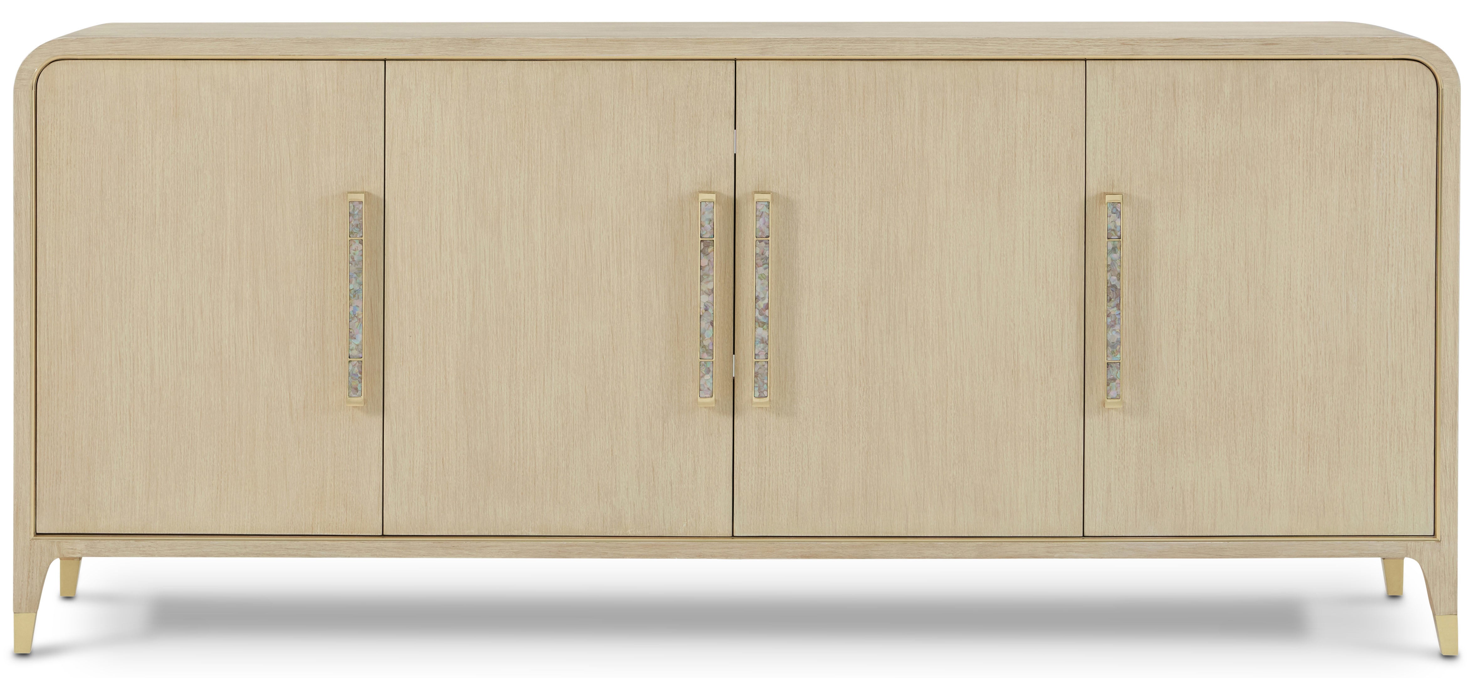 Judith Leiber Sideboard in Oak Wood,Oak Veneer, Brass, Mother of Pearl - Theodore Alexander