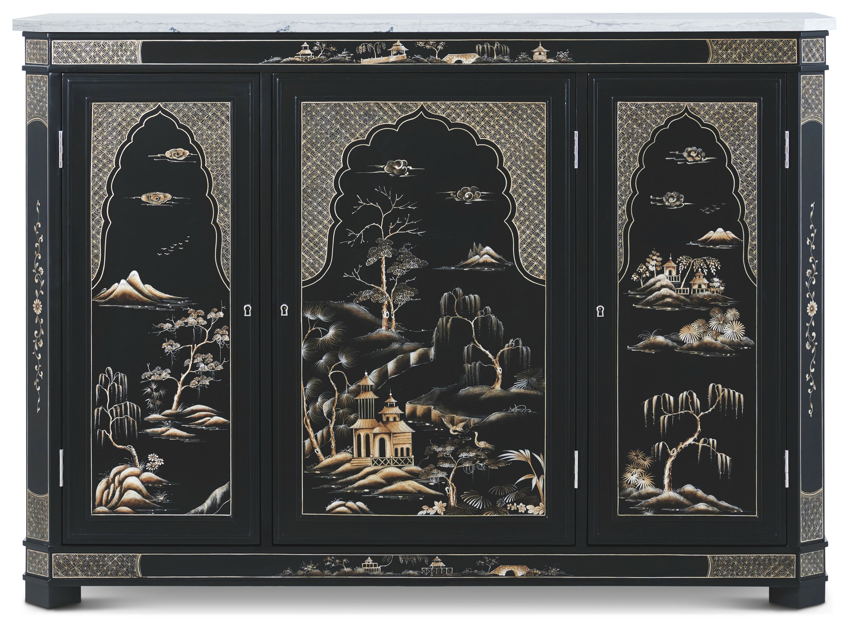 Spencer London Chinoiserie Chest in Beech wood, Quartz - Theodore Alexander