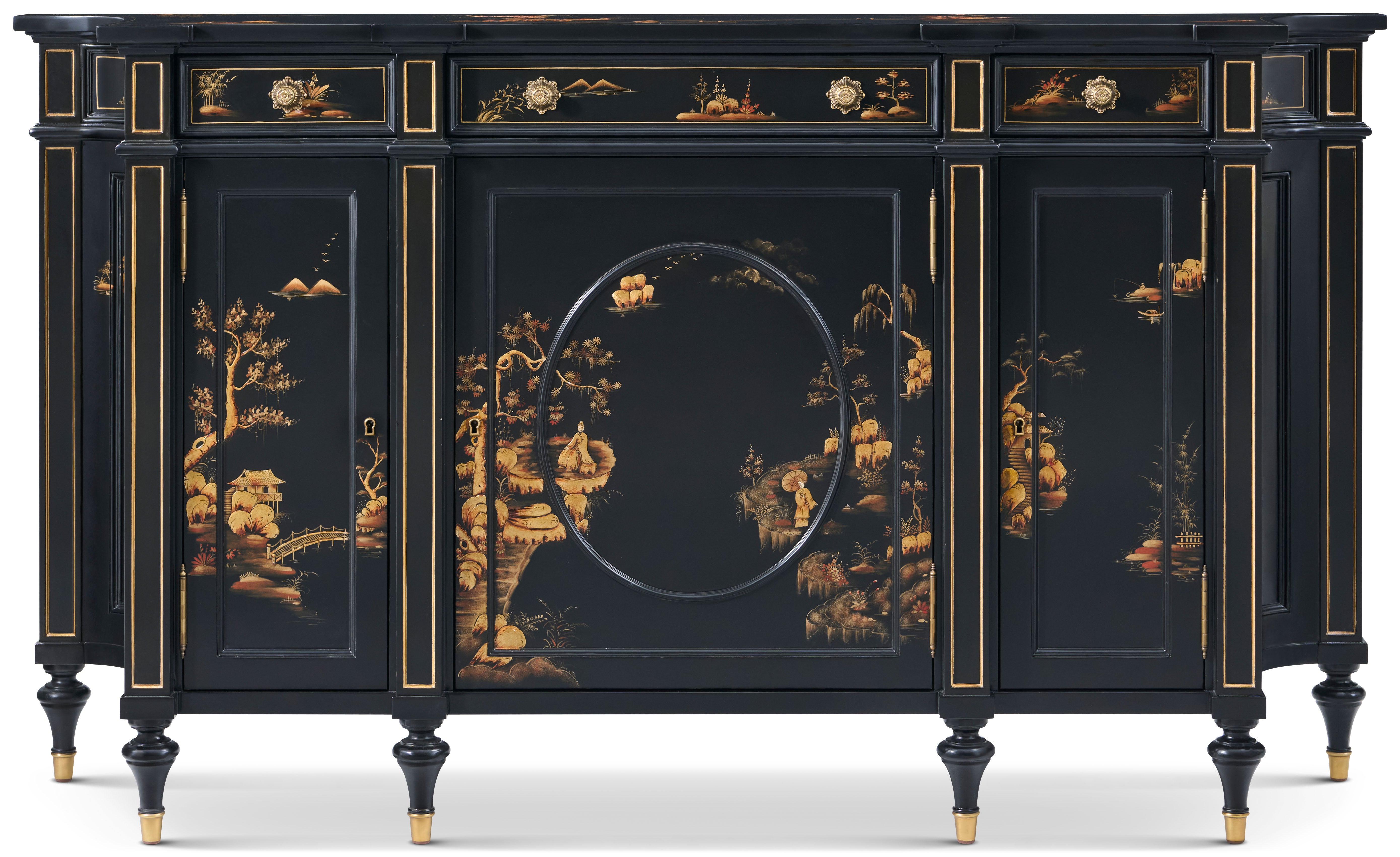 Emperor Cabinet in Beech Wood, Brass - Theodore Alexander