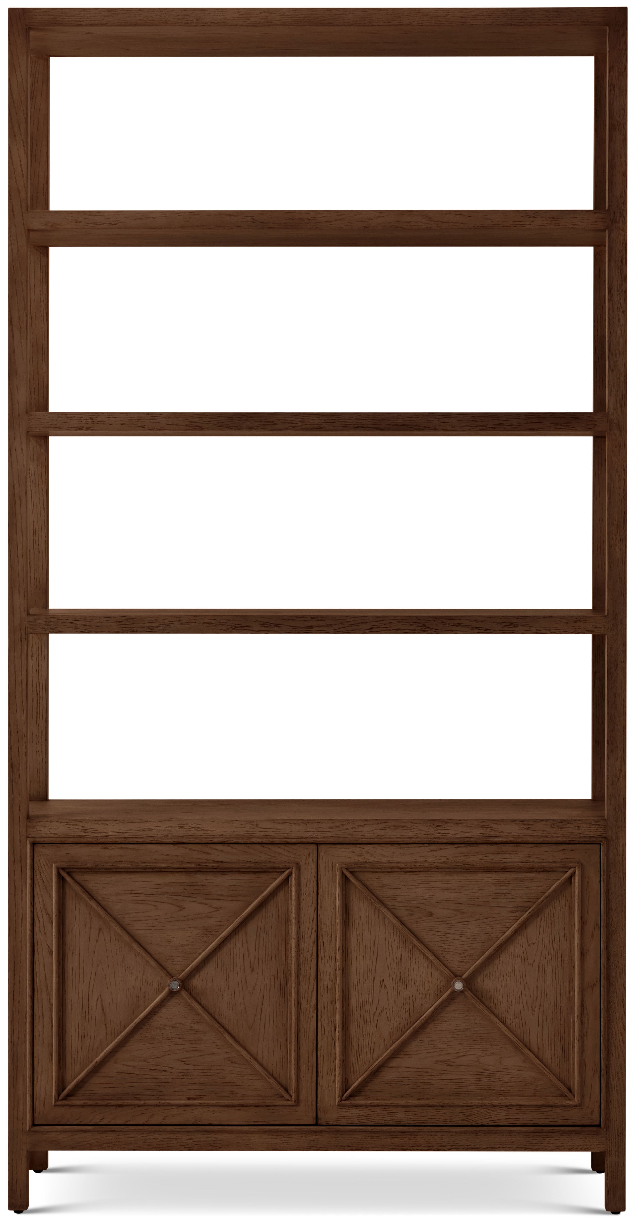 Surrey Etagere in VCF1883_Brownstone_MCF585.A_Dark_Nickel / Oak Wood, Oak Veneer - Theodore Alexander