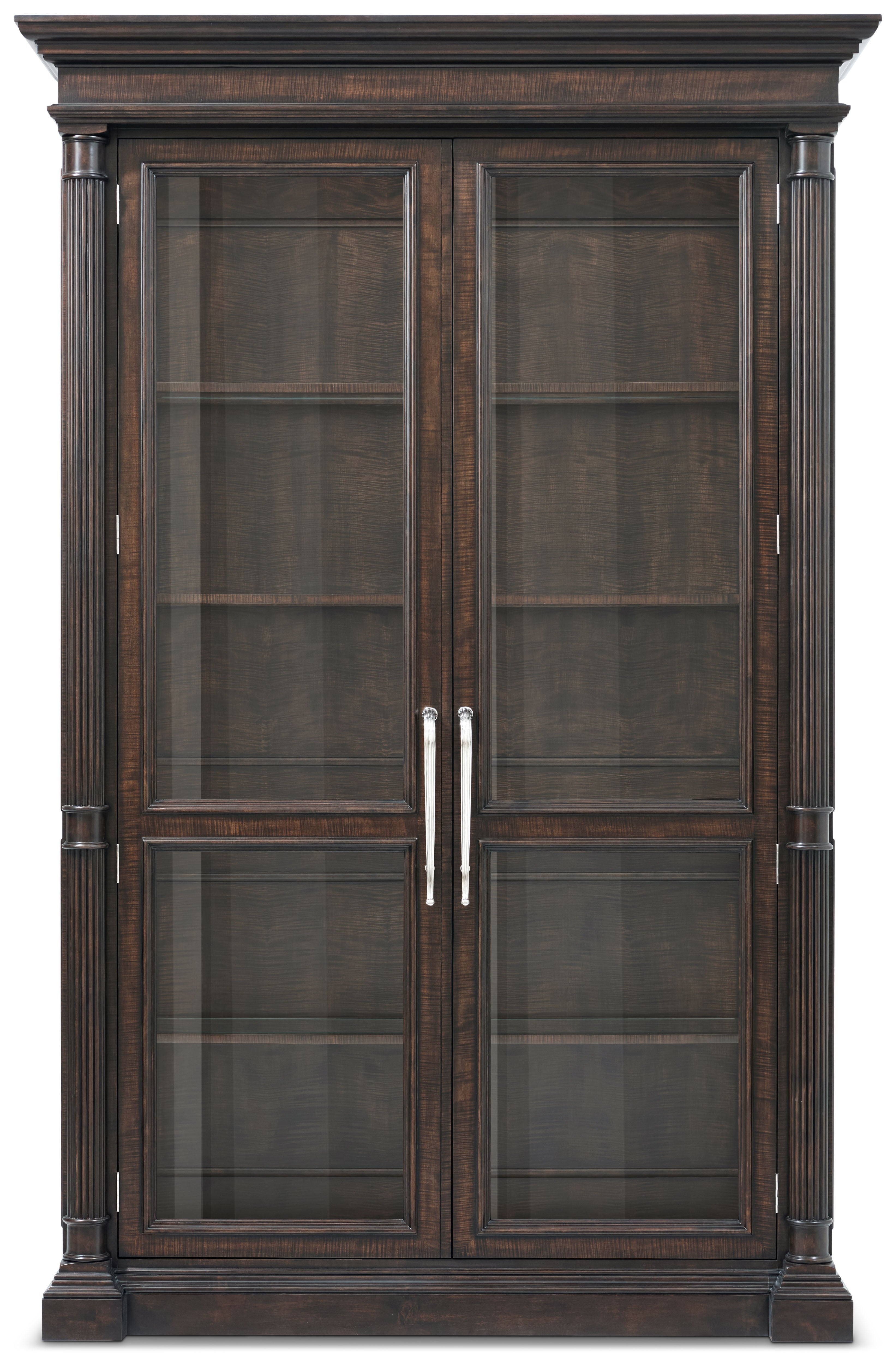 Spencer London Bookcase in Maple Wood, Sycamore Veneer, Brass - Theodore Alexander