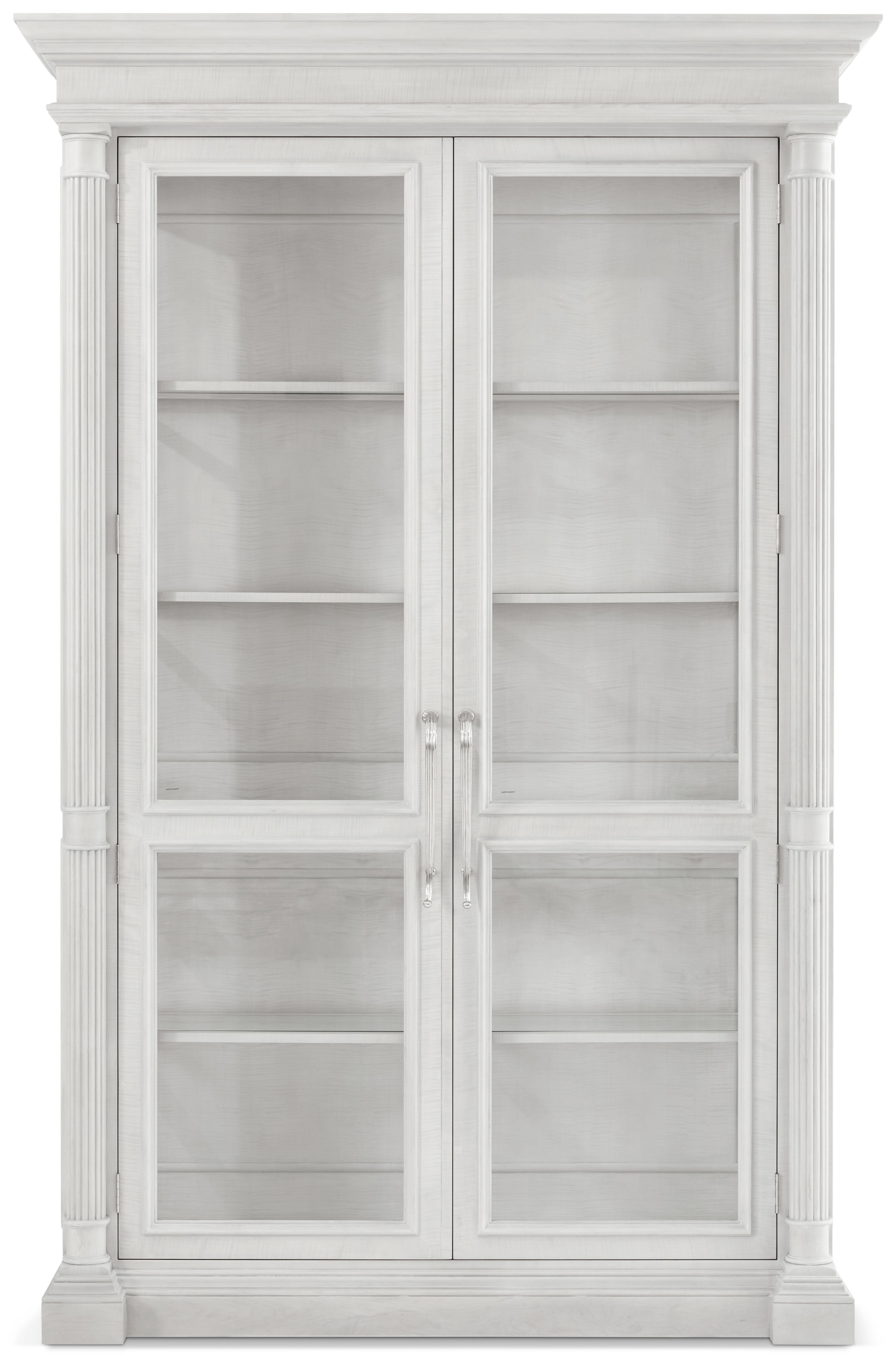 Spencer London Bookcase in Maple Wood, Sycamore Veneer, Brass - Theodore Alexander