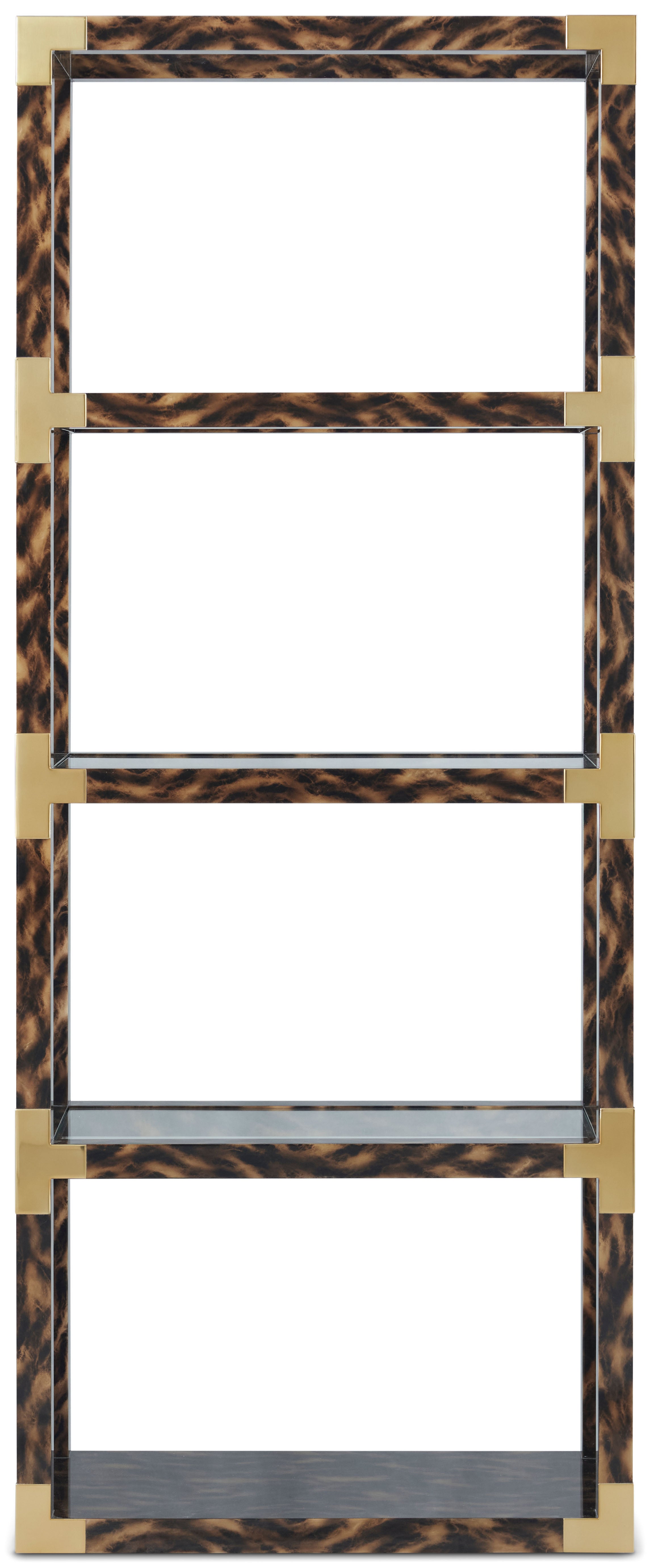 Arakan Etagere in Glass, Stainless Steel - Theodore Alexander