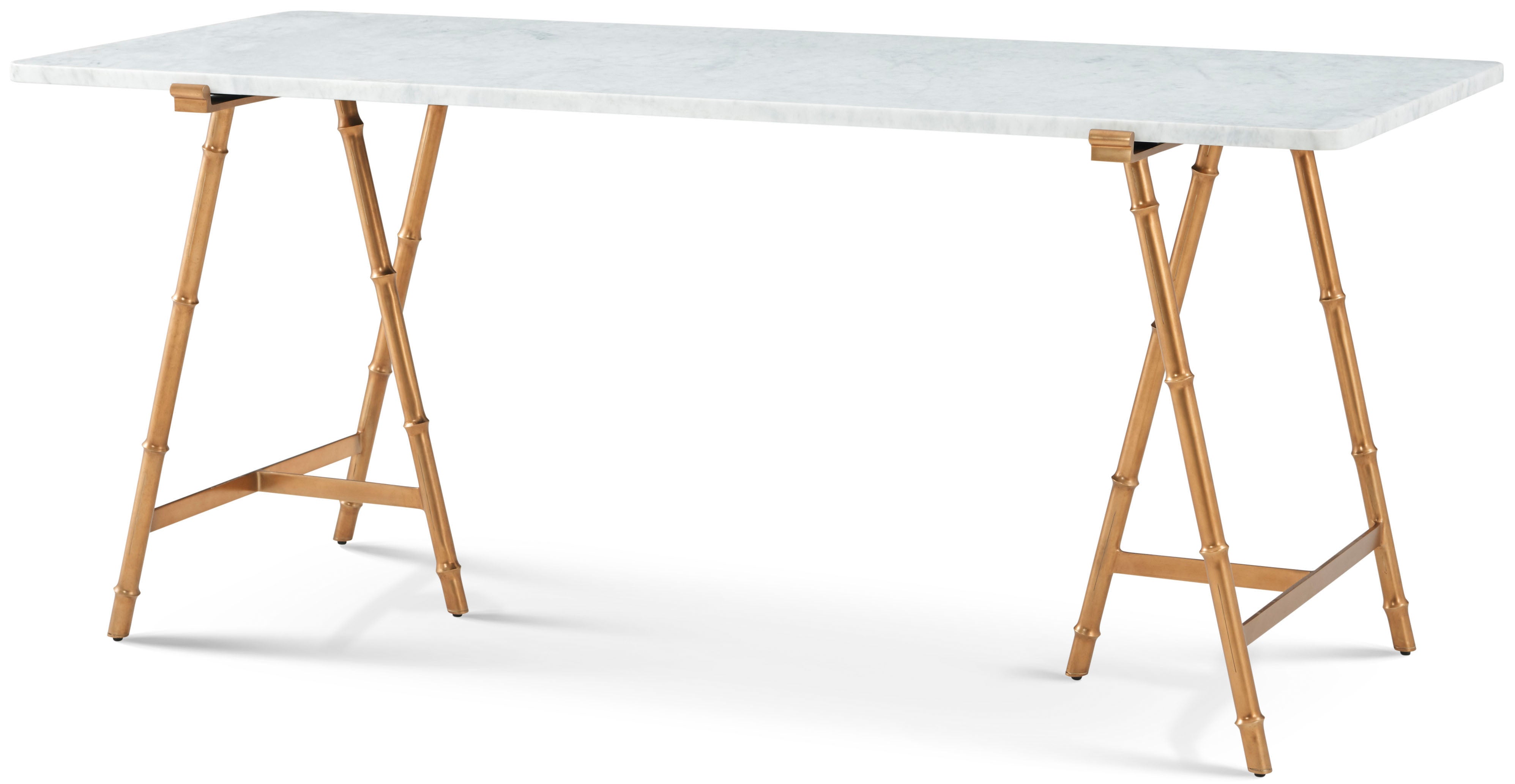 Kesden Desk in MCF538.B_satin_brass / Brass, Marble - Theodore Alexander