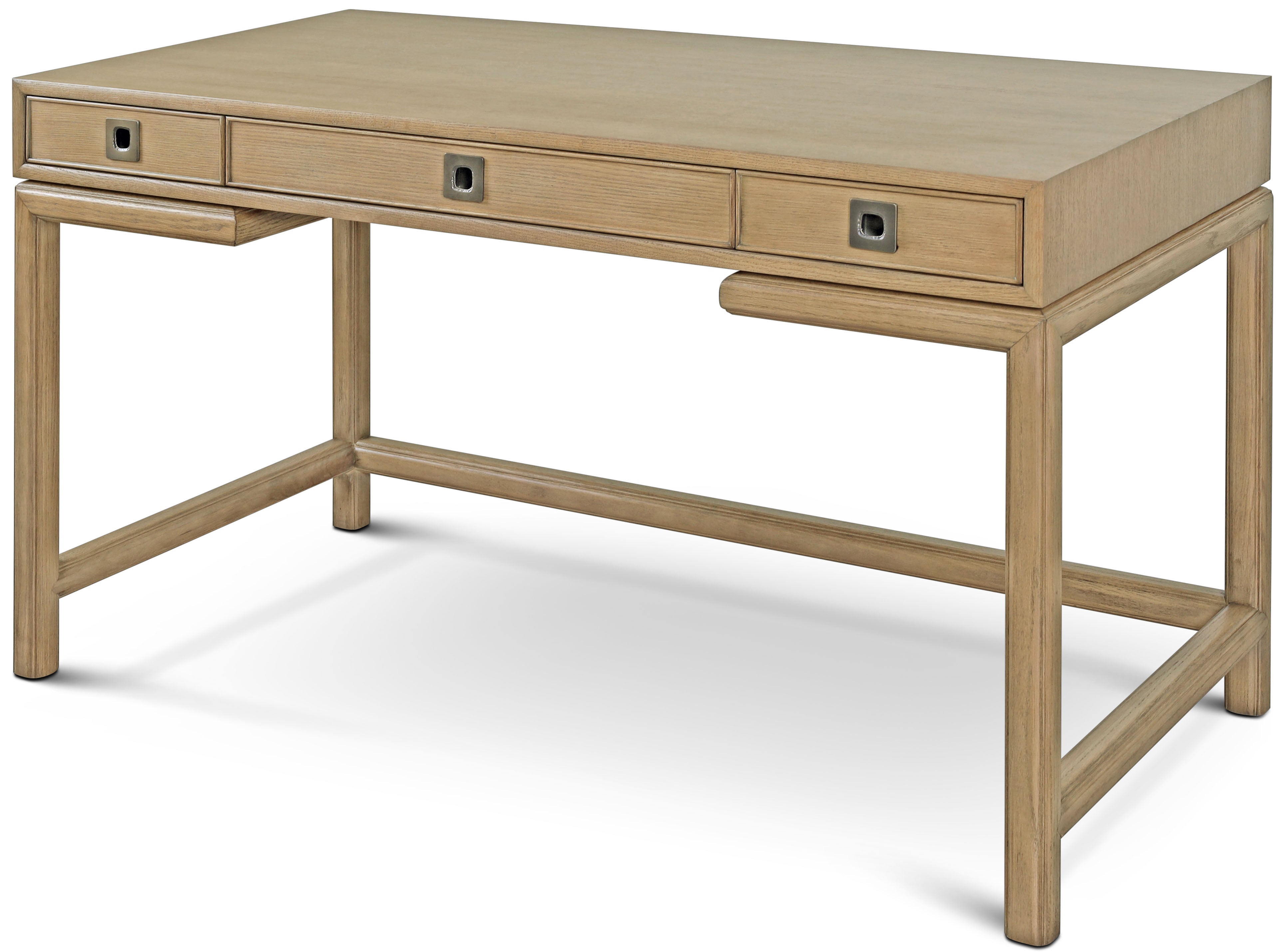 Montauk Desk in Oak Wood, Oak Veneer, Aluminium - Theodore Alexander
