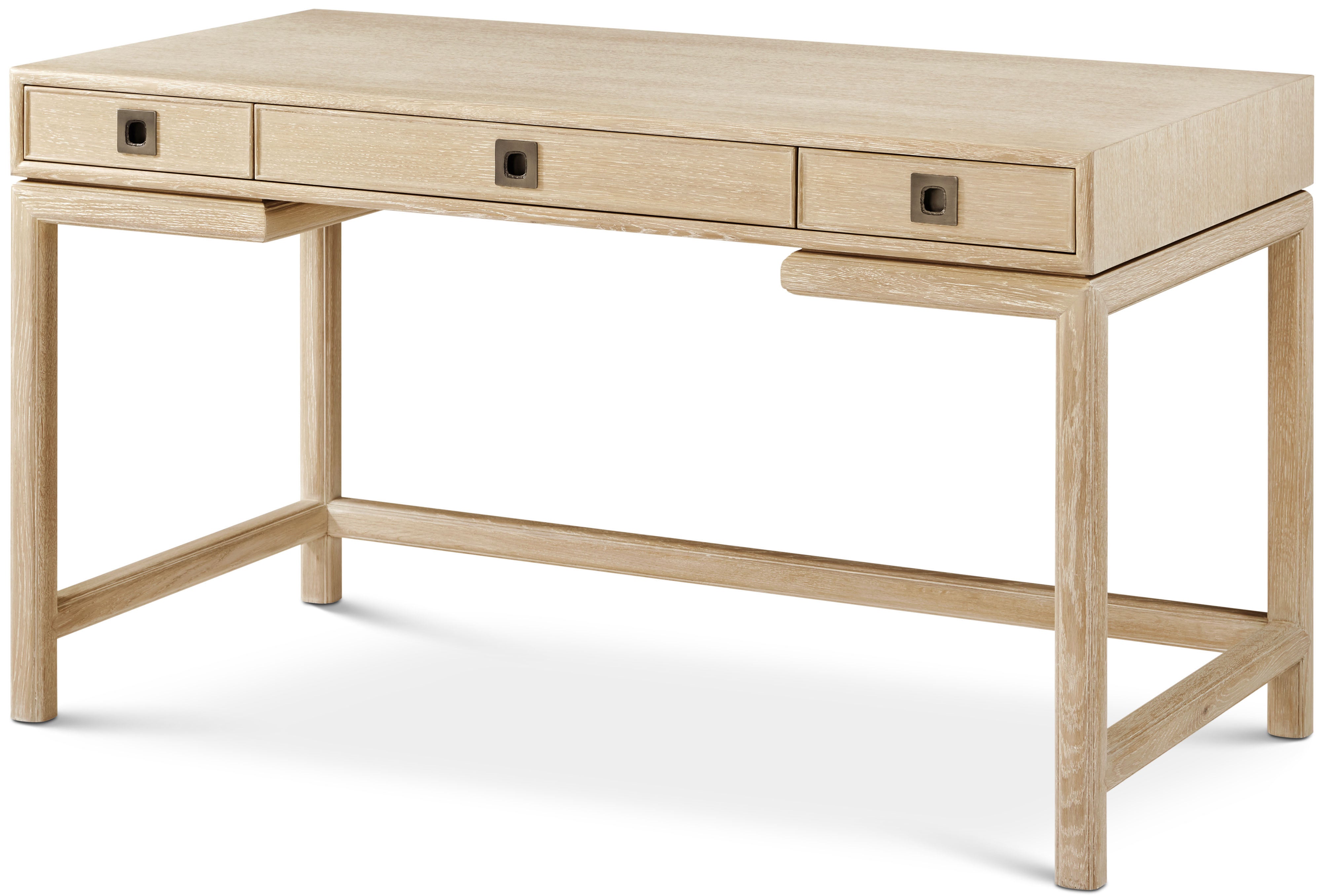 Montauk Desk in Oak Wood, Oak Veneer, Aluminium - Theodore Alexander