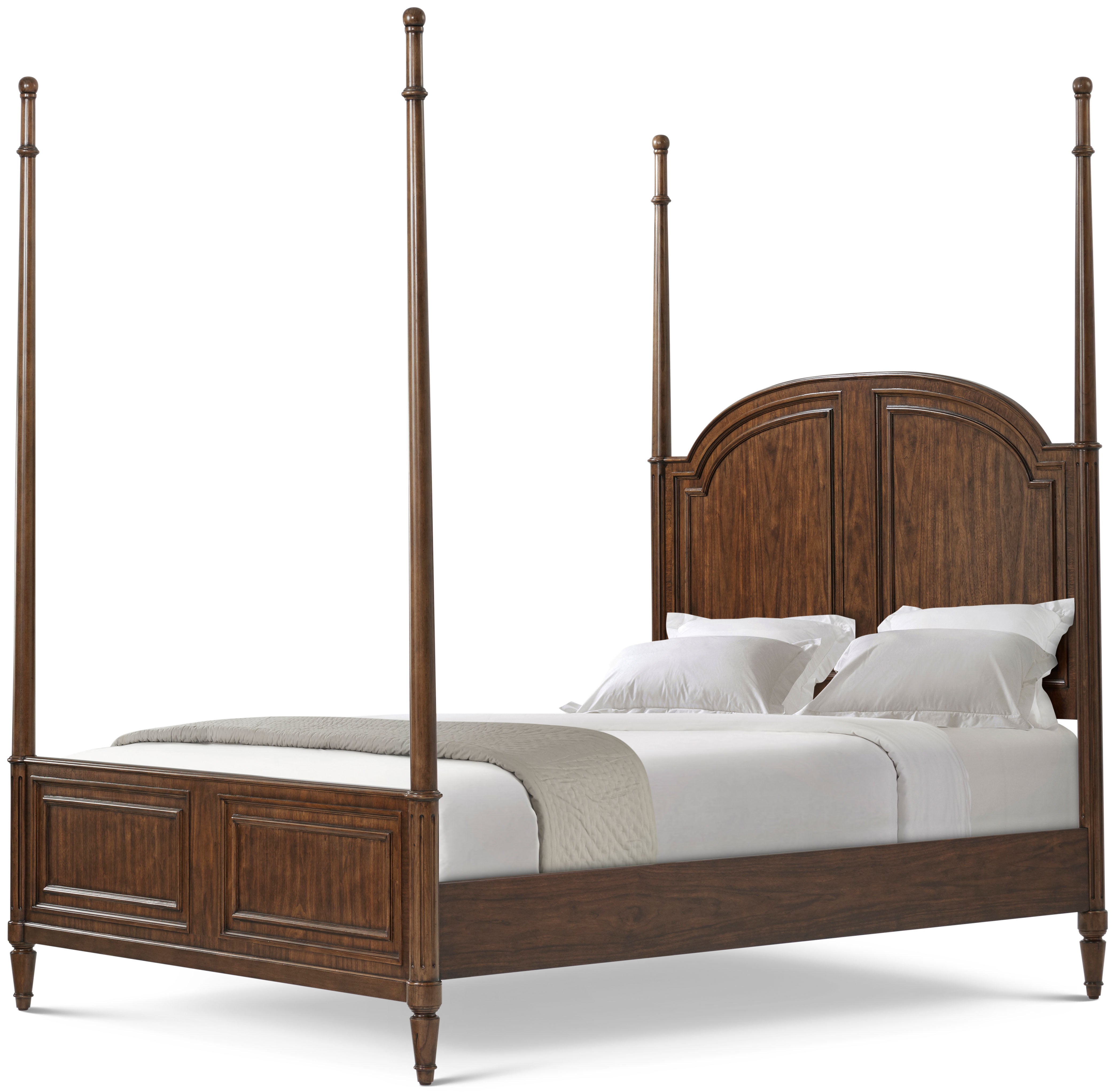 The Vale US Queen Bed in Beech, Walnut Veneer - Theodore Alexander