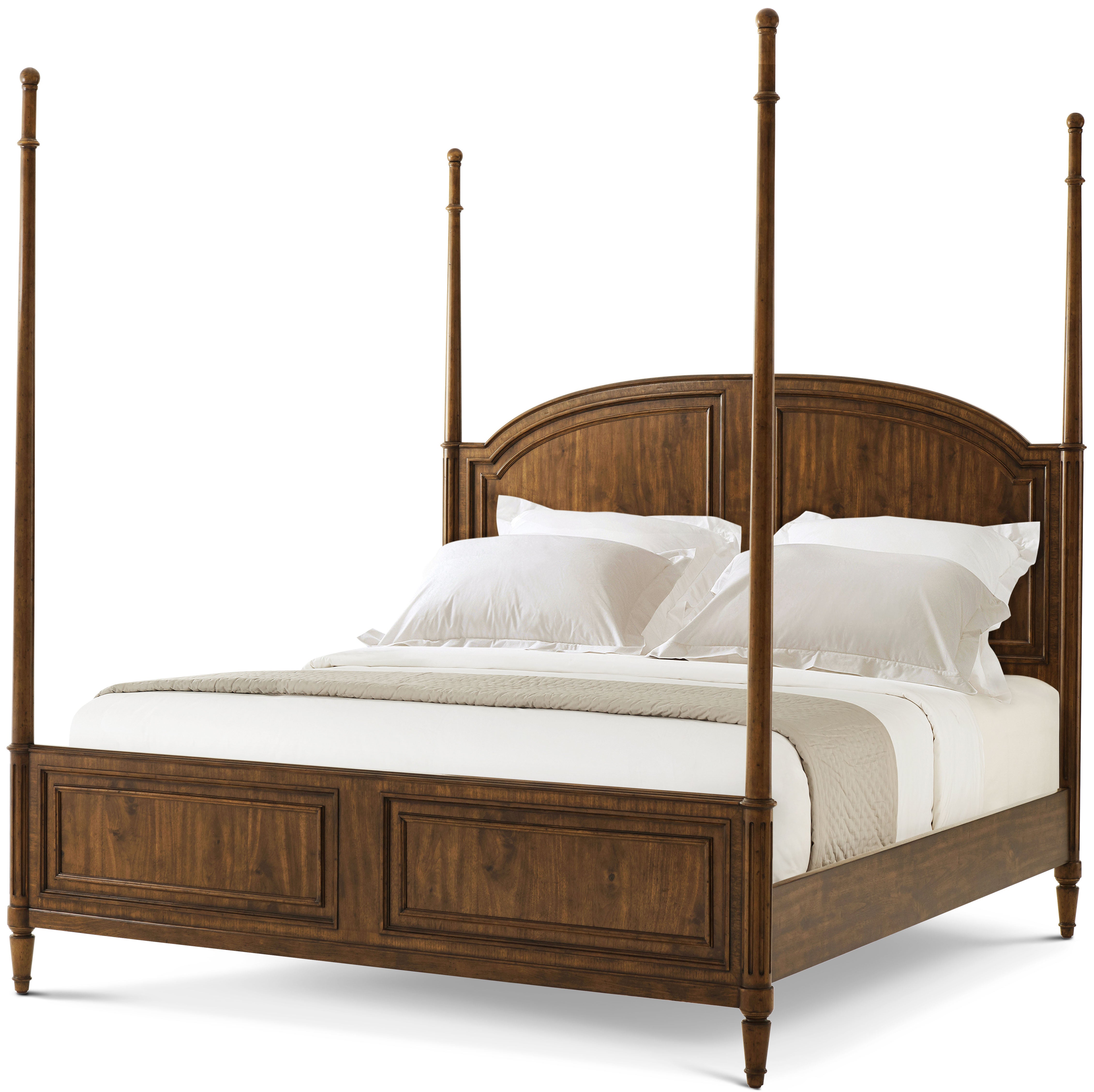 The Vale US Queen Bed in Beech, Walnut Veneer - Theodore Alexander