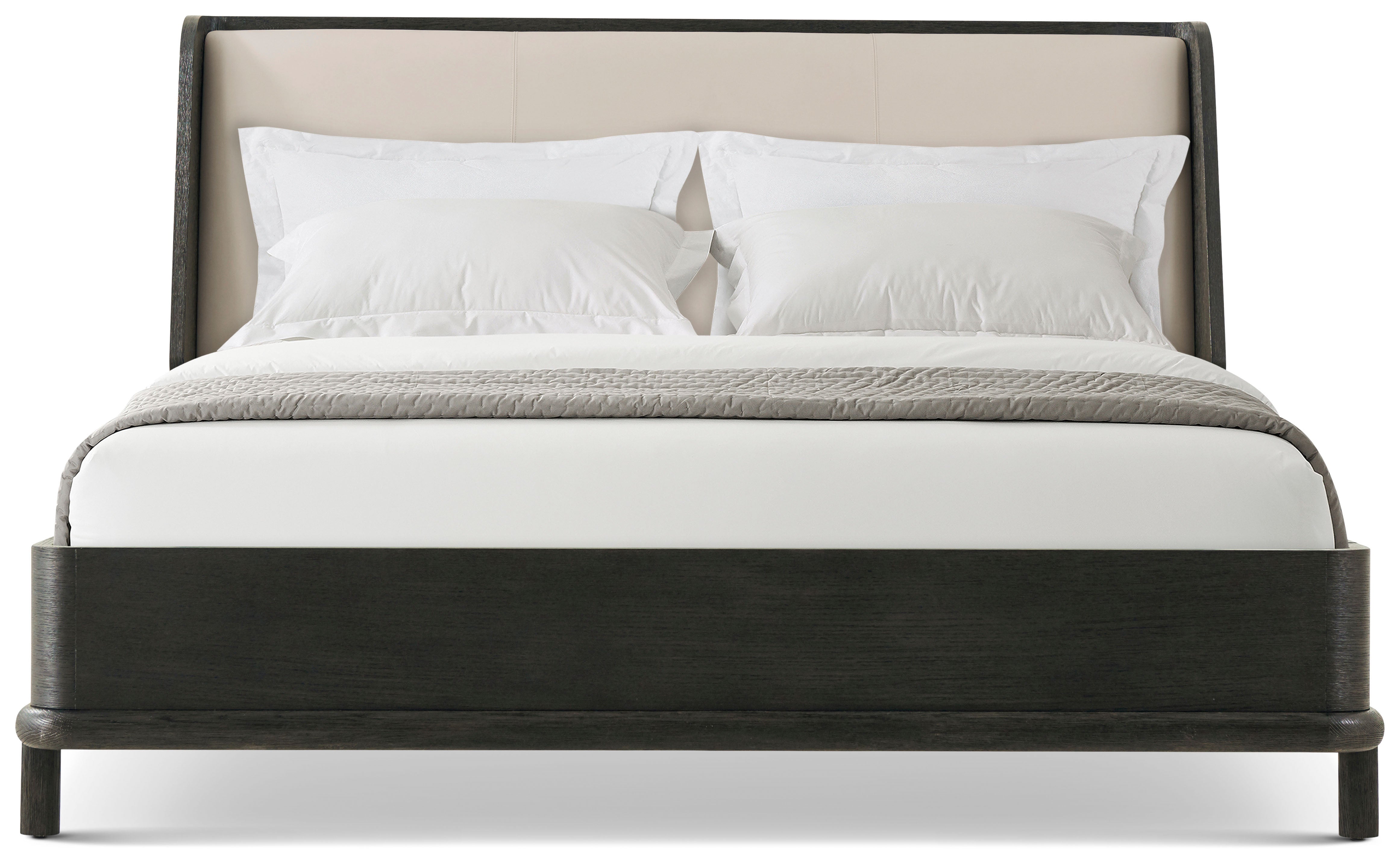Repose Wooden With Upholstered Headboard US King Bed - Beds by Theodore Alexander