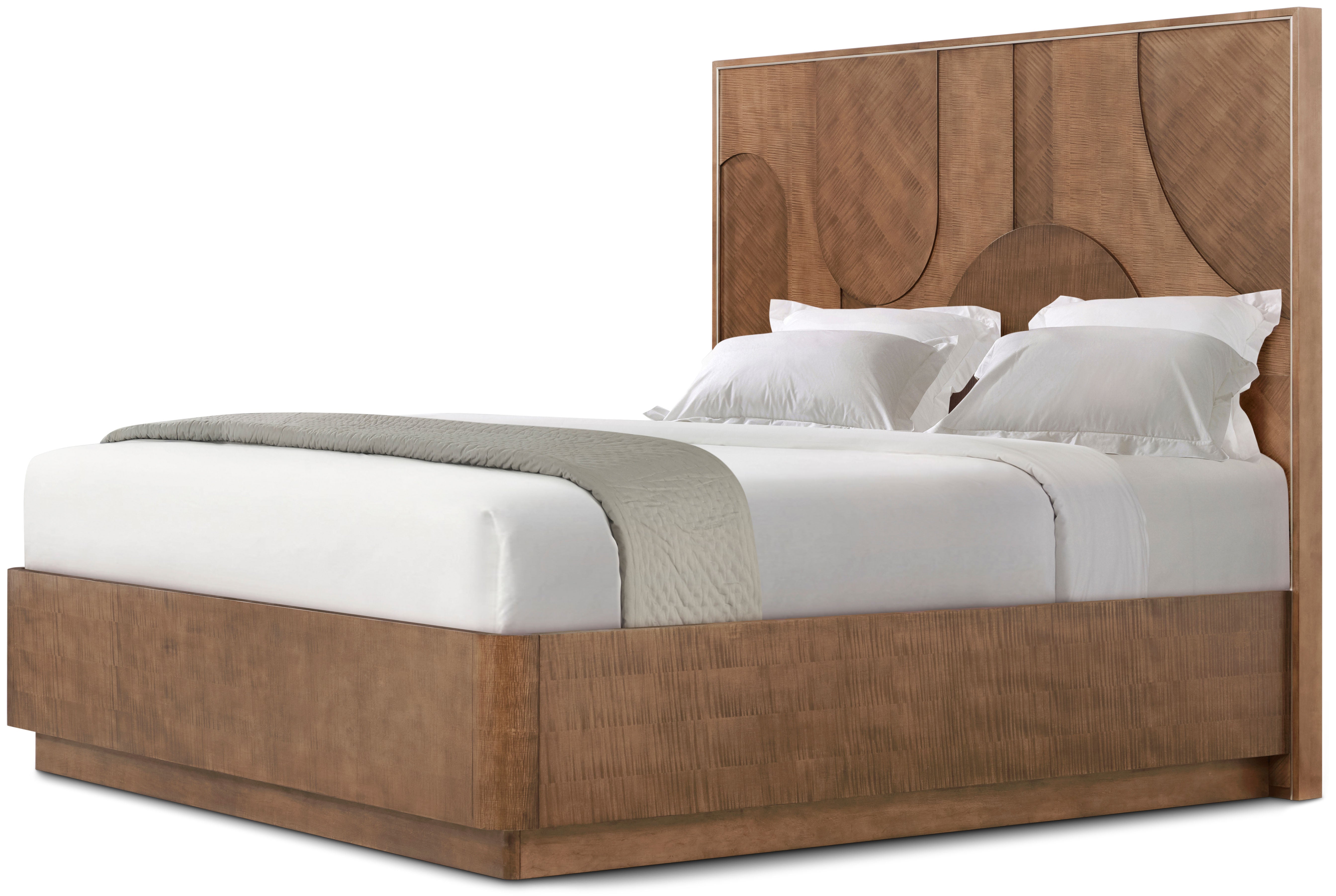 Origins Plinth US Queen Bed in VCF1853_Landmark_MCF577.B_Starlight / Maple Wood, Sycamore Veneer - Theodore Alexander