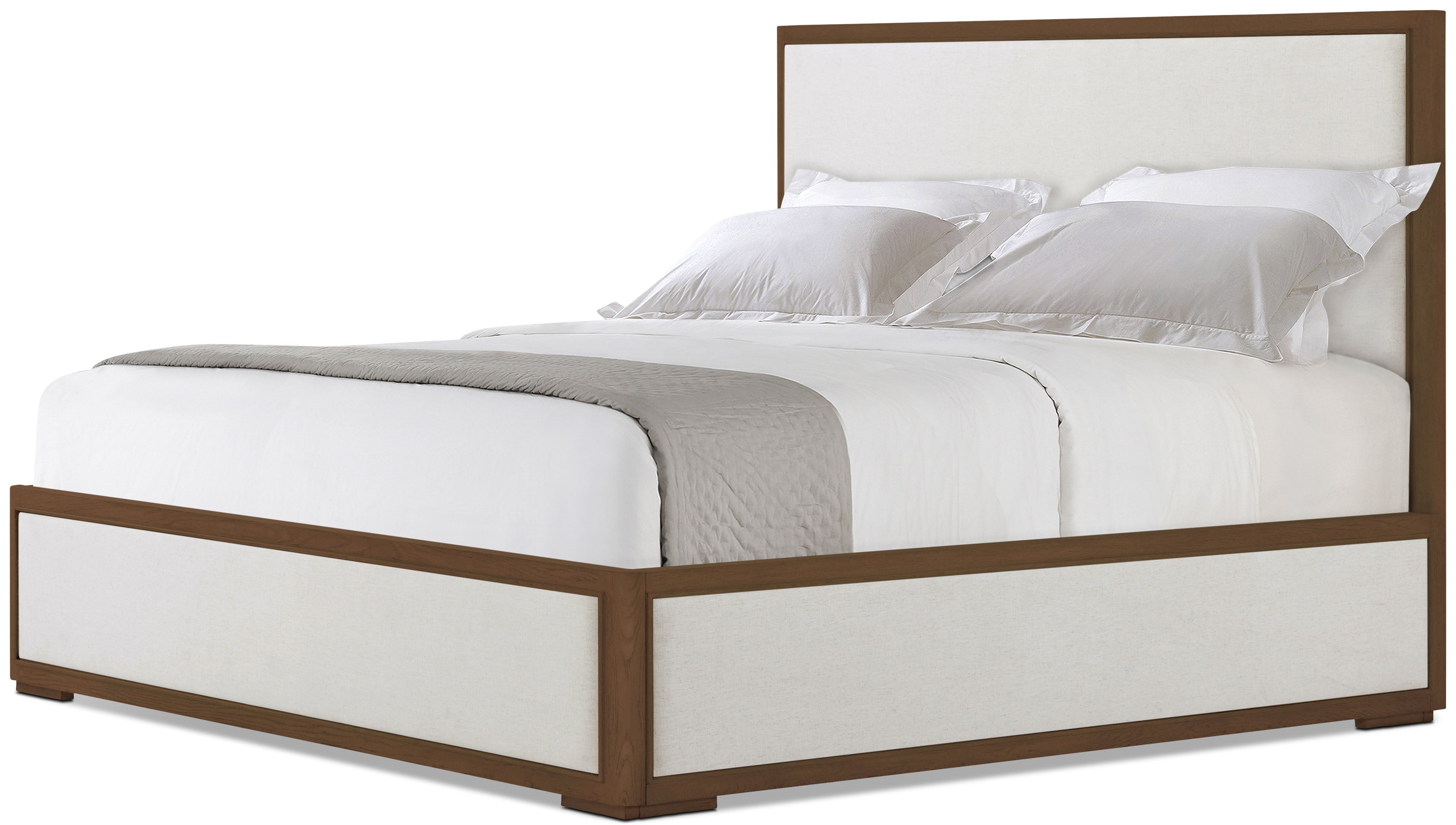 Surrey US Queen Upholstery Bed in VCF1884_Dover / Oak Wood, Oak Veneer - Theodore Alexander