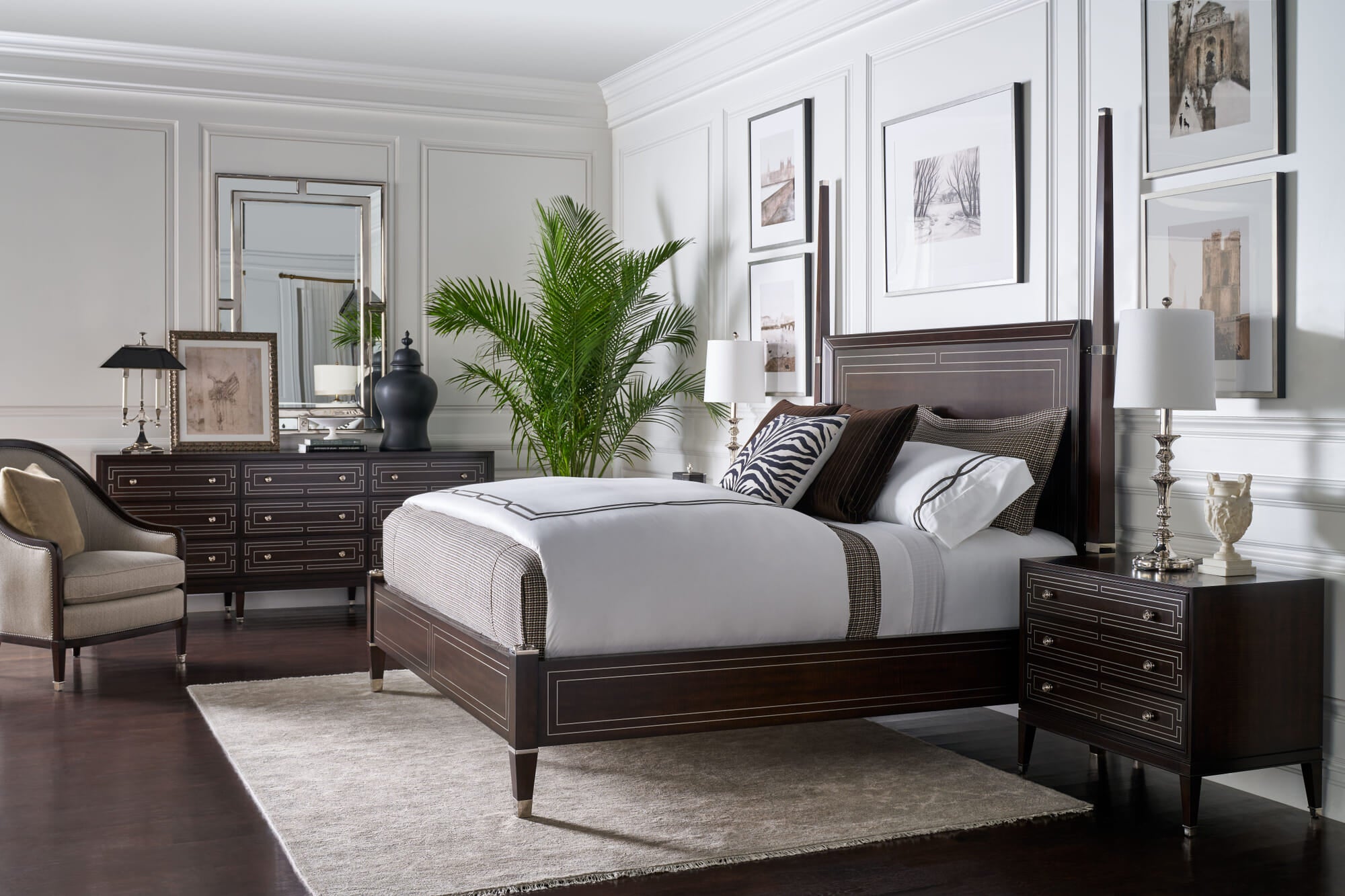 Spencer London King Poster Bed - Beds by Theodore Alexander