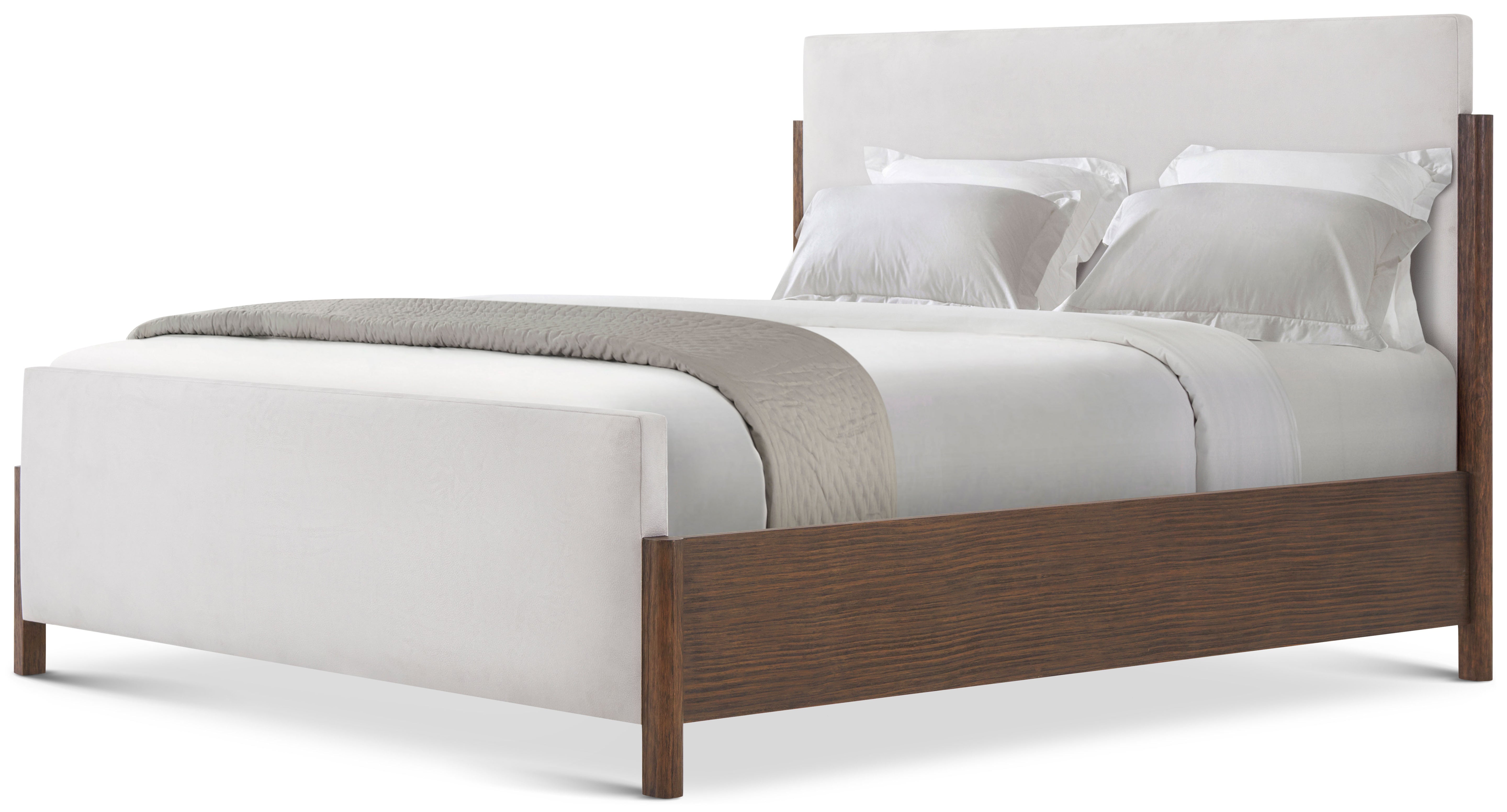 Urbane Upholstered US Queen Bed in Pine Wood, Pine Veneer - Theodore Alexander