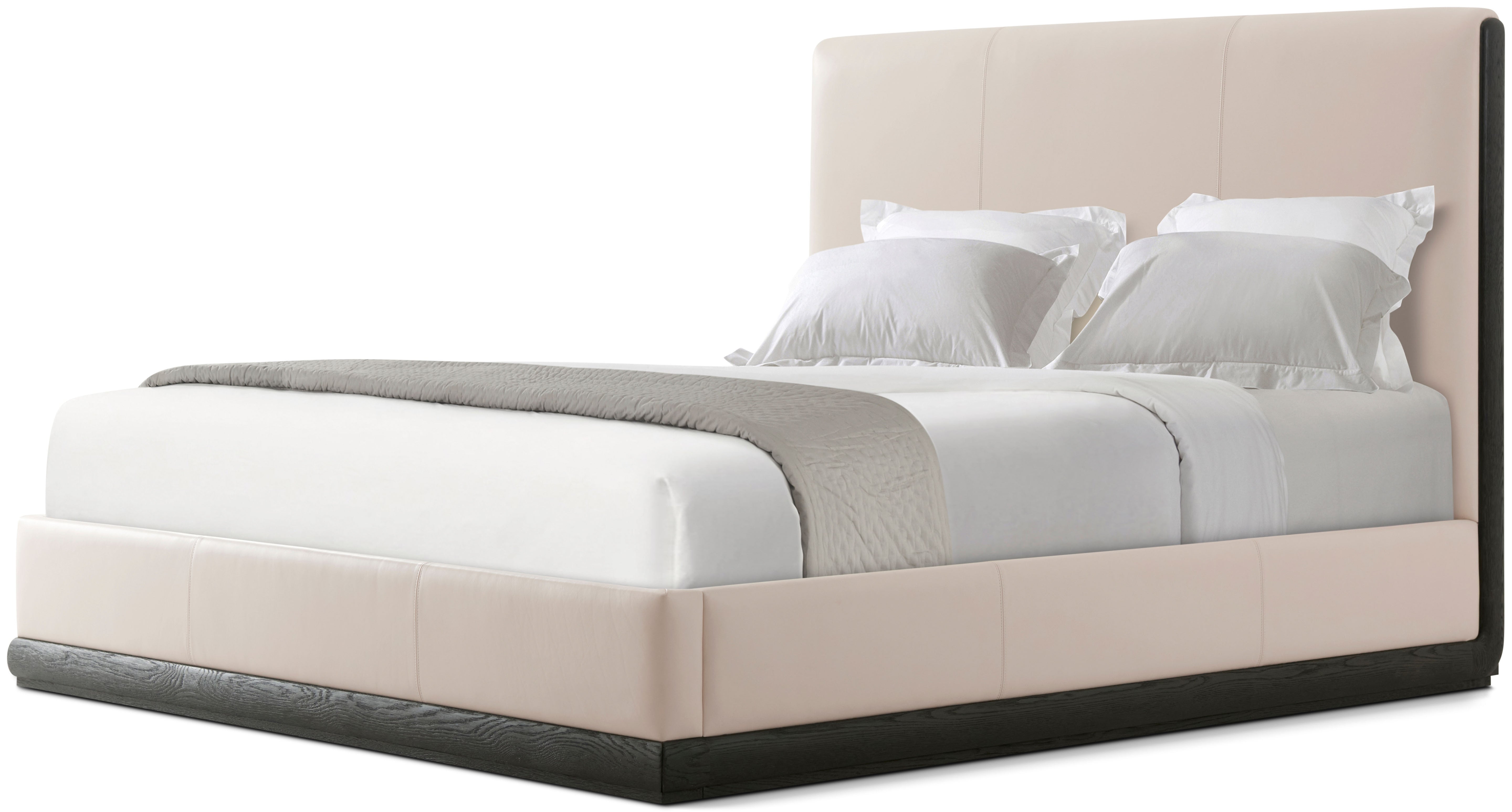 Repose Upholstered US Queen Bed in PCF1186.1L2HA3F_Charcoal_Oak / Wood - Theodore Alexander