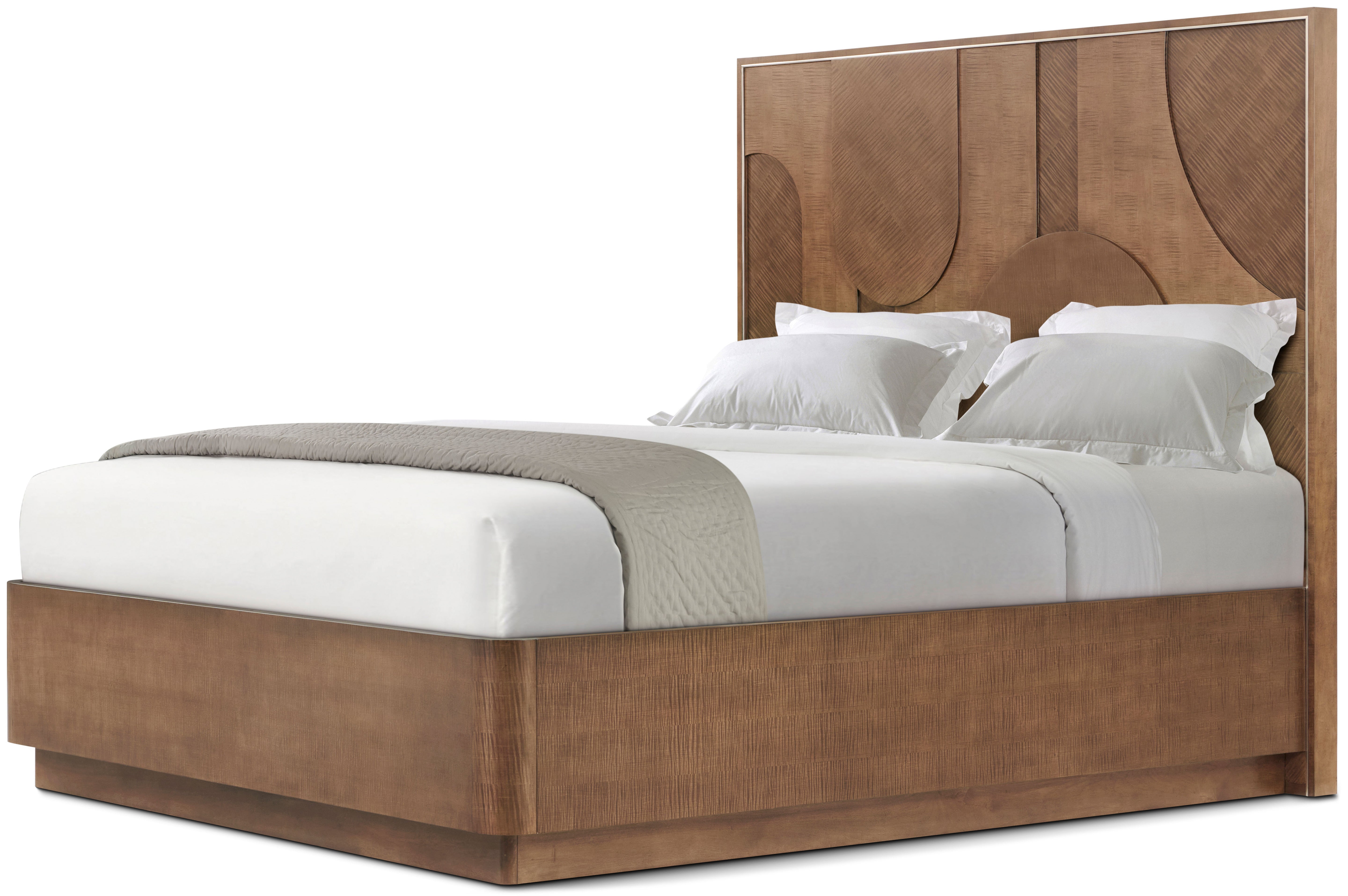 Origins Plinth US Queen Bed in VCF1853_Landmark_MCF577.B_Starlight / Maple Wood, Sycamore Veneer - Theodore Alexander