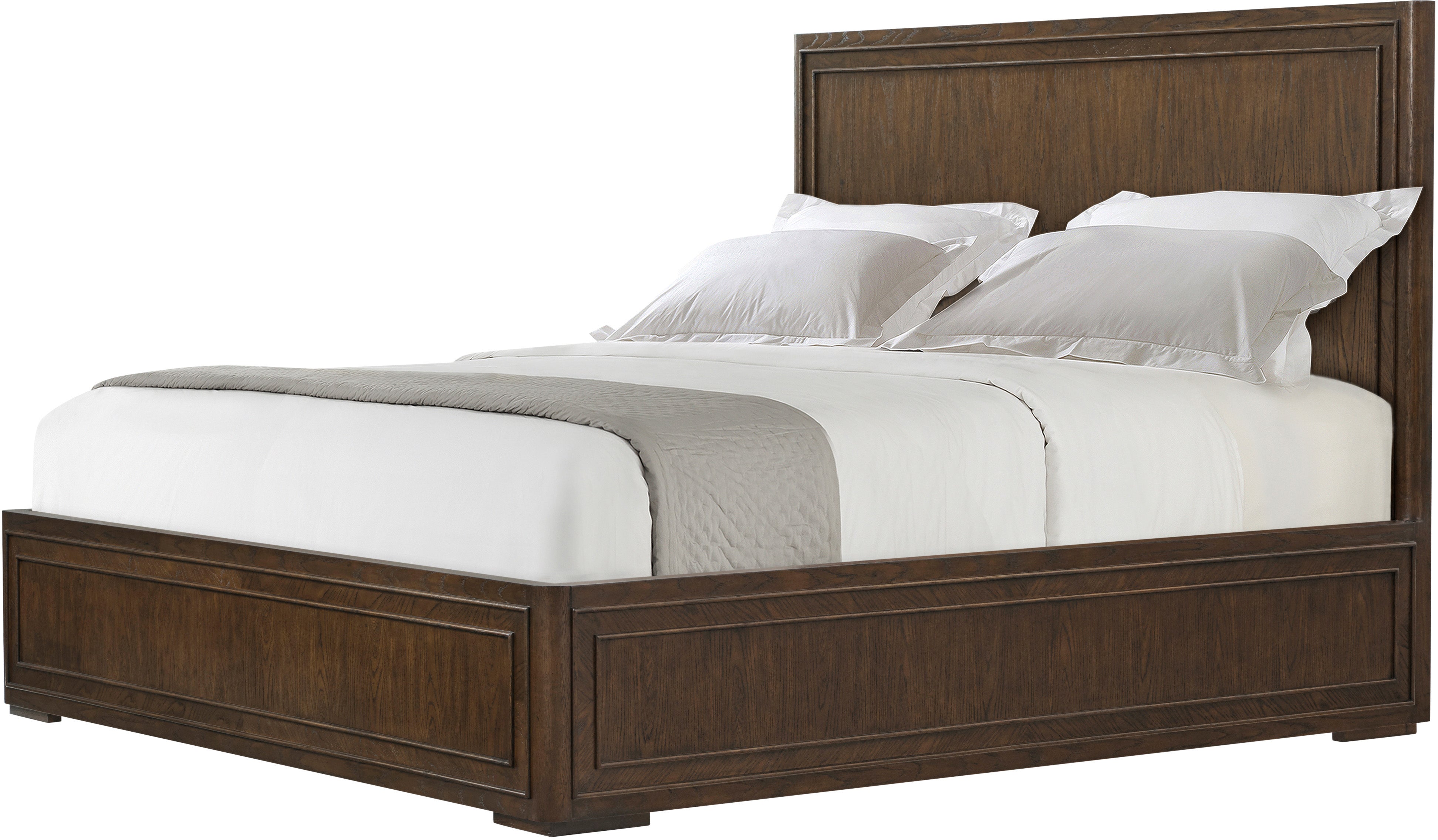 Surrey US Queen Wood Bed in VCF1883_Brownstone / Oak Wood, Oak Veneer - Theodore Alexander