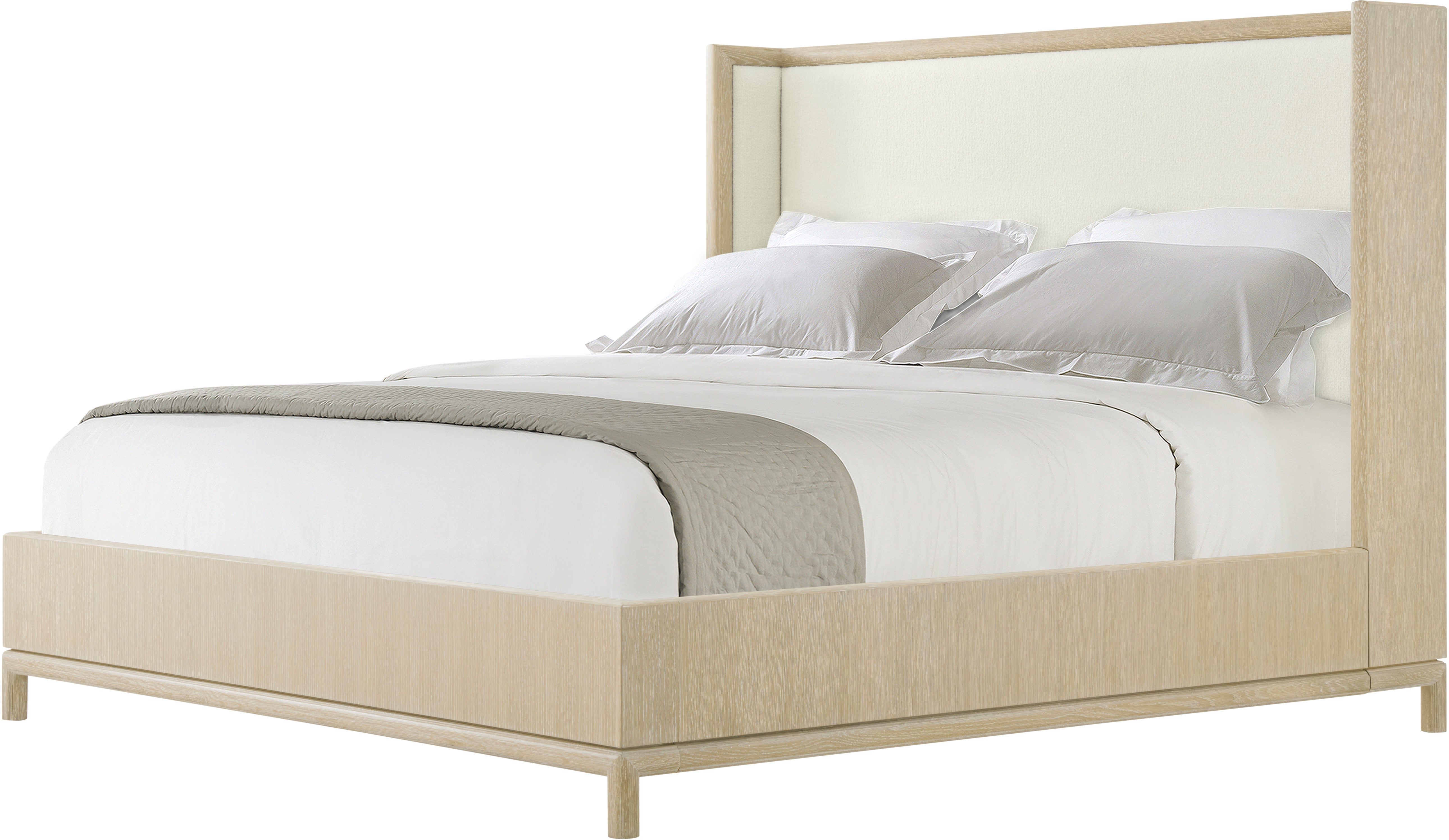 Montauk Upholstered US Queen Bed in Oak Wood, Oak Veneer - Theodore Alexander