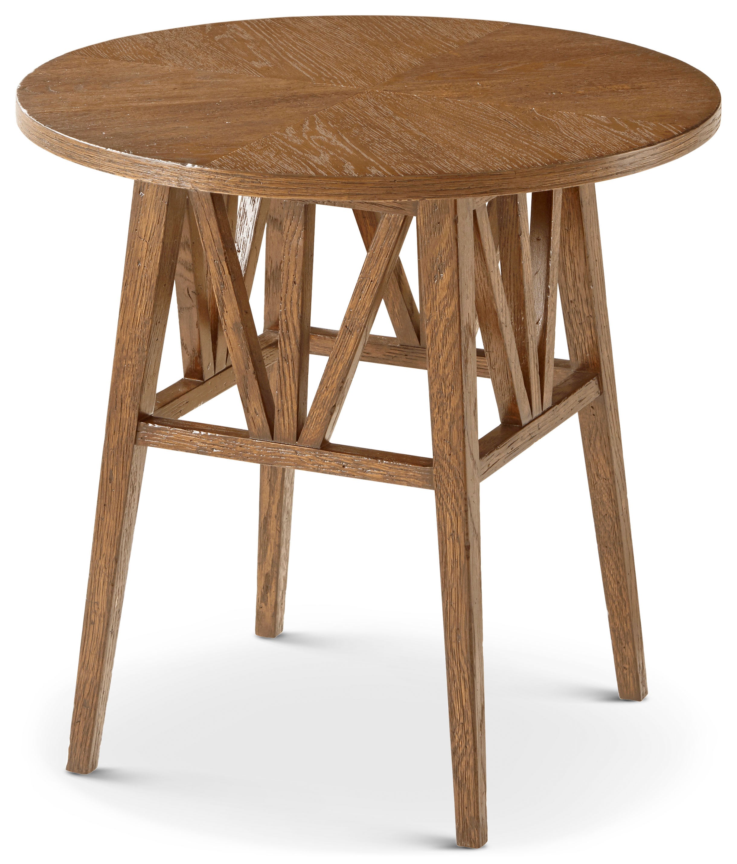 Nova Round Side Table in VCF1671.1C2M3F_Dawn_Finish / Solid Wood, Veneer - Theodore Alexander