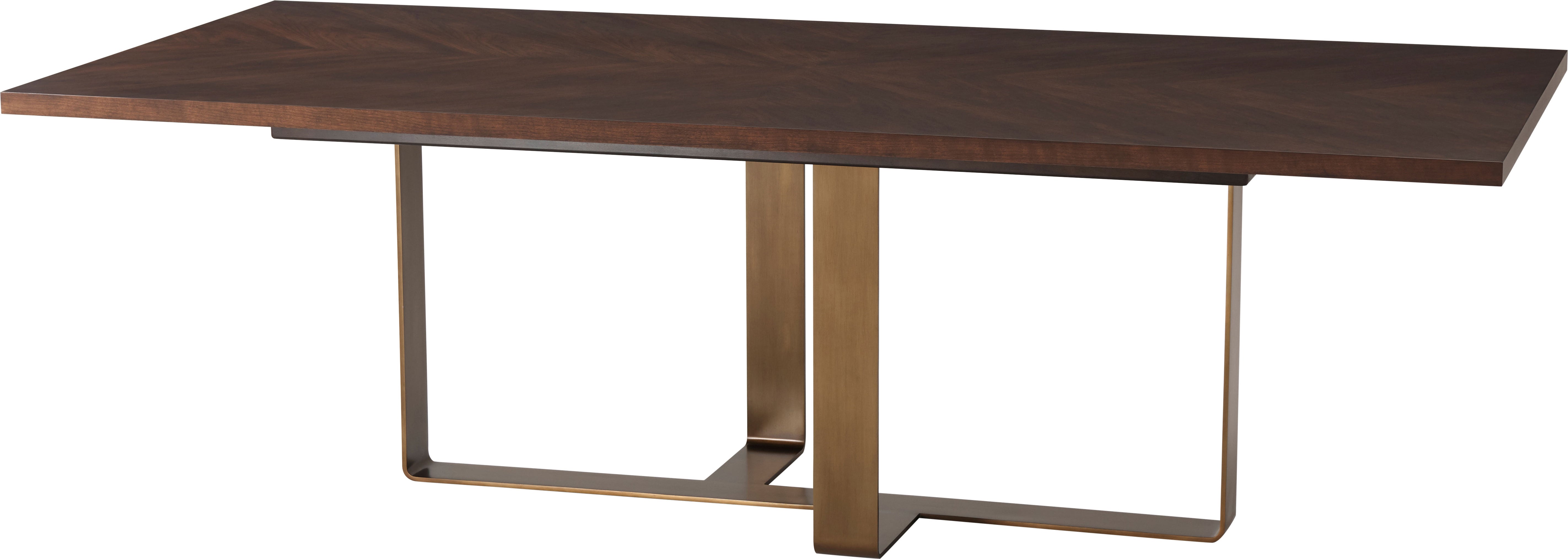 Adley Rectangular Dining Table in Cherry Veneer, Steel - Theodore Alexander