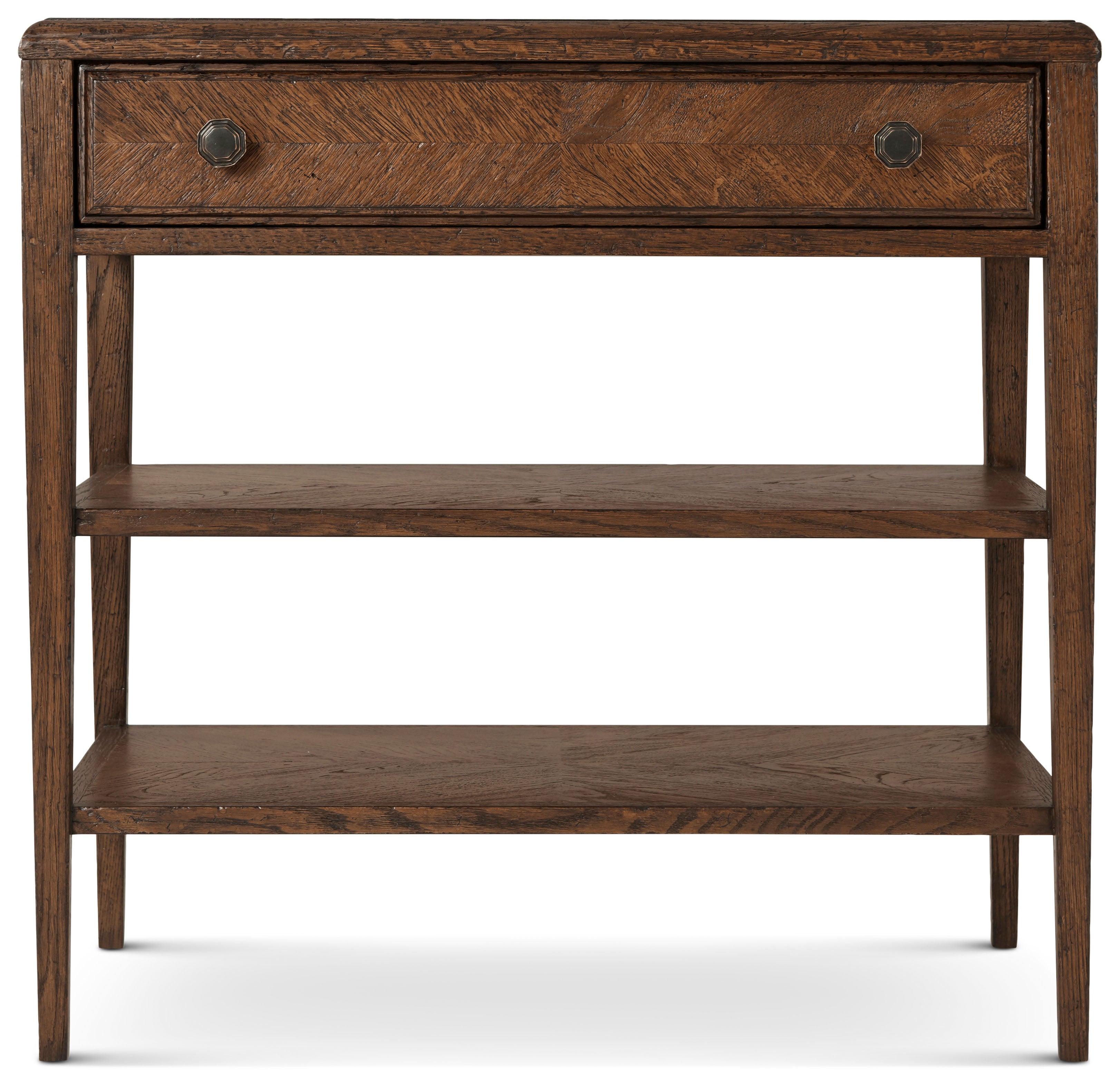 Nova Two Tiers Night Stand in VCF1672.1C2M3F_Dusk_Finish / Oak, Veneer, Aluminium - Theodore Alexander