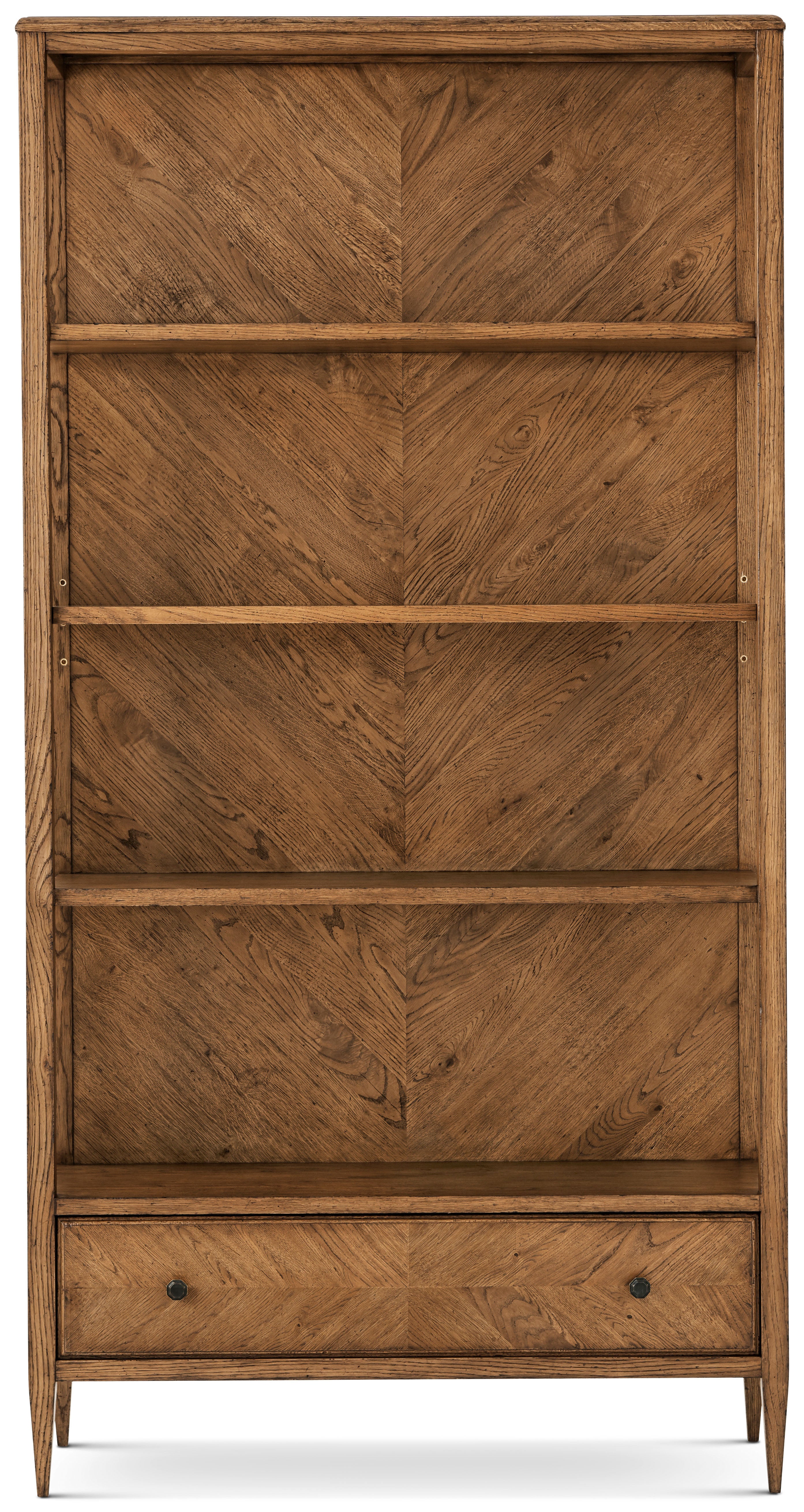 Nova Open Bookcase in VCF1671.1C2M3F_Dawn_Finish / Solid Wood, Veneer, Aluminium - Theodore Alexander