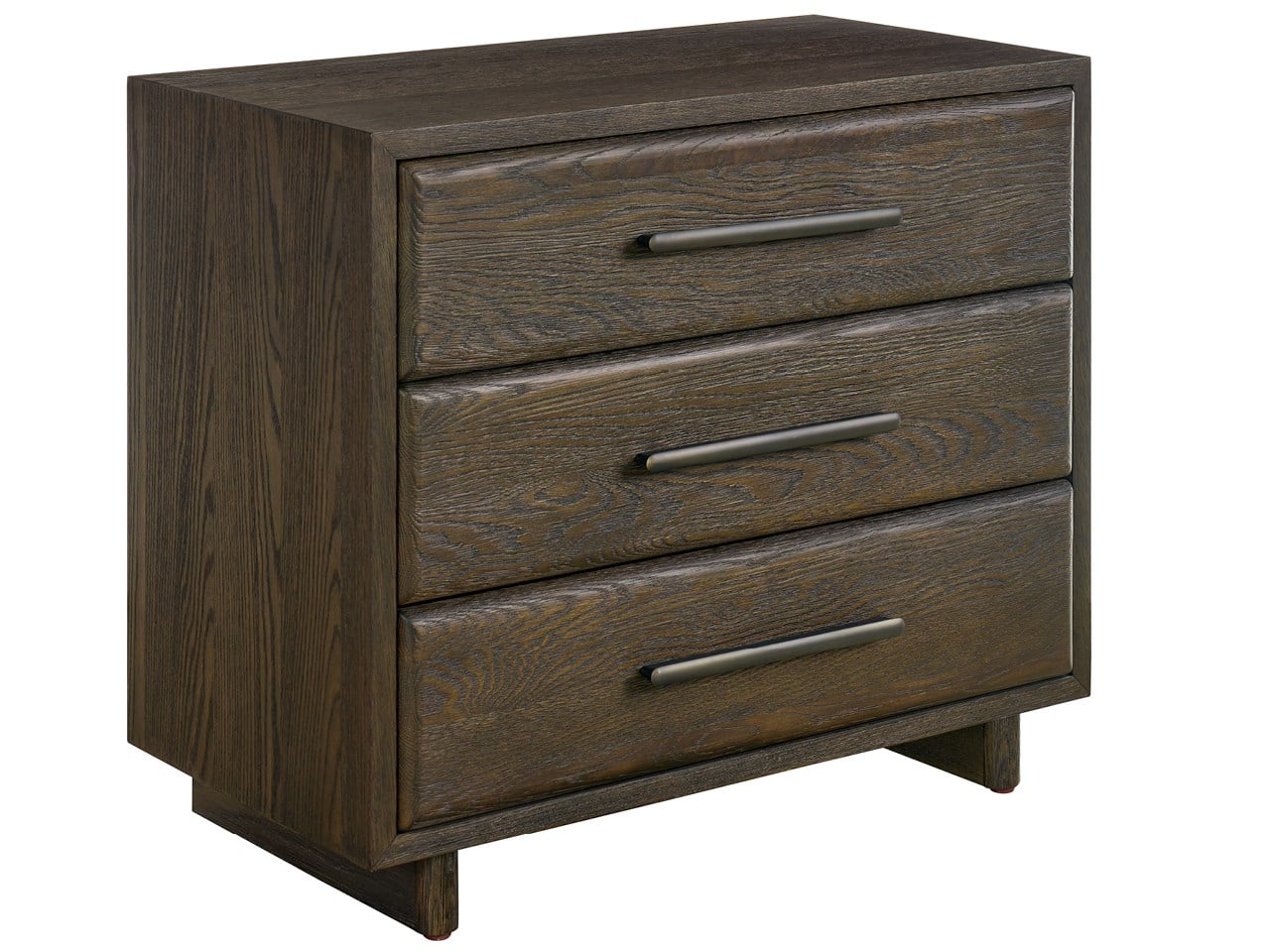 Modern Sable Three Drawer Nightstand