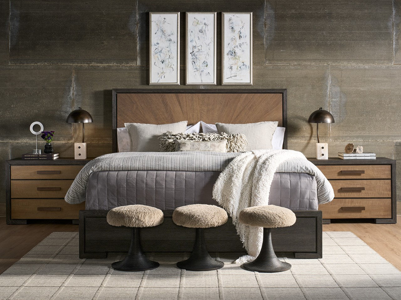 Modern Veil Panel Bed King